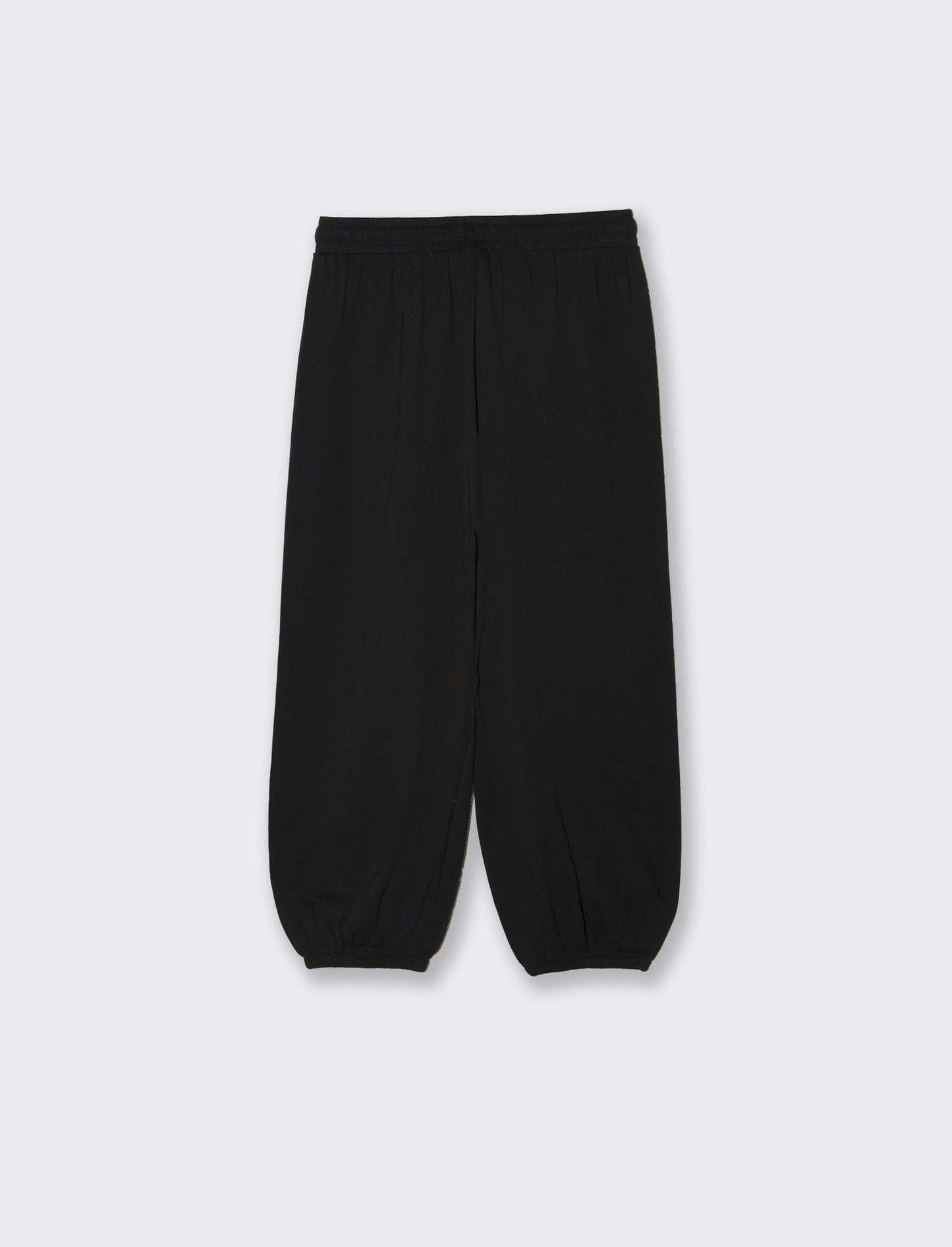 Pinocchietto in cotone con elastico vita - Nero