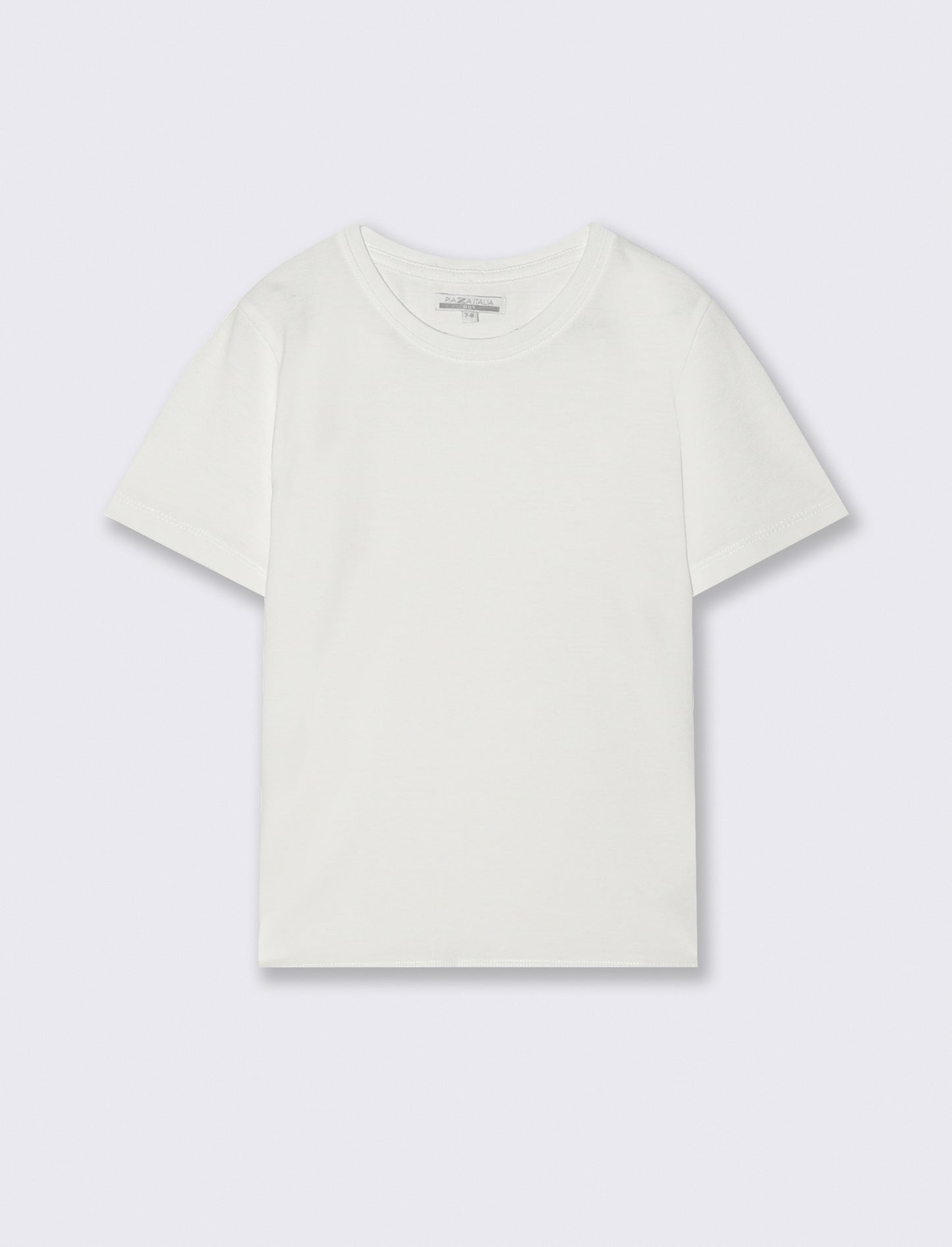 T-shirt piquet girocollo mezza manica - Bianco