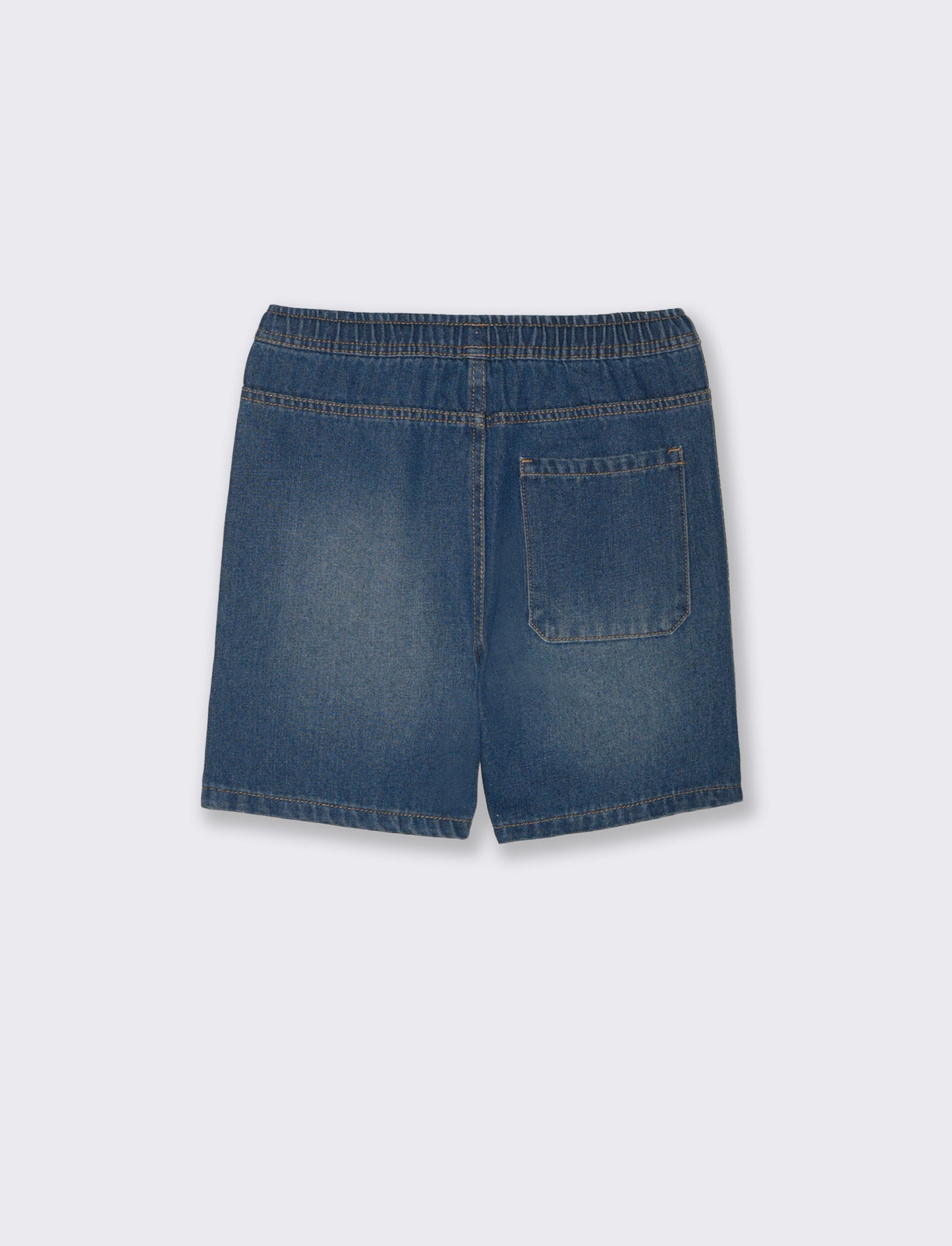 Bermuda in denim con coulisse e lacci - Denim