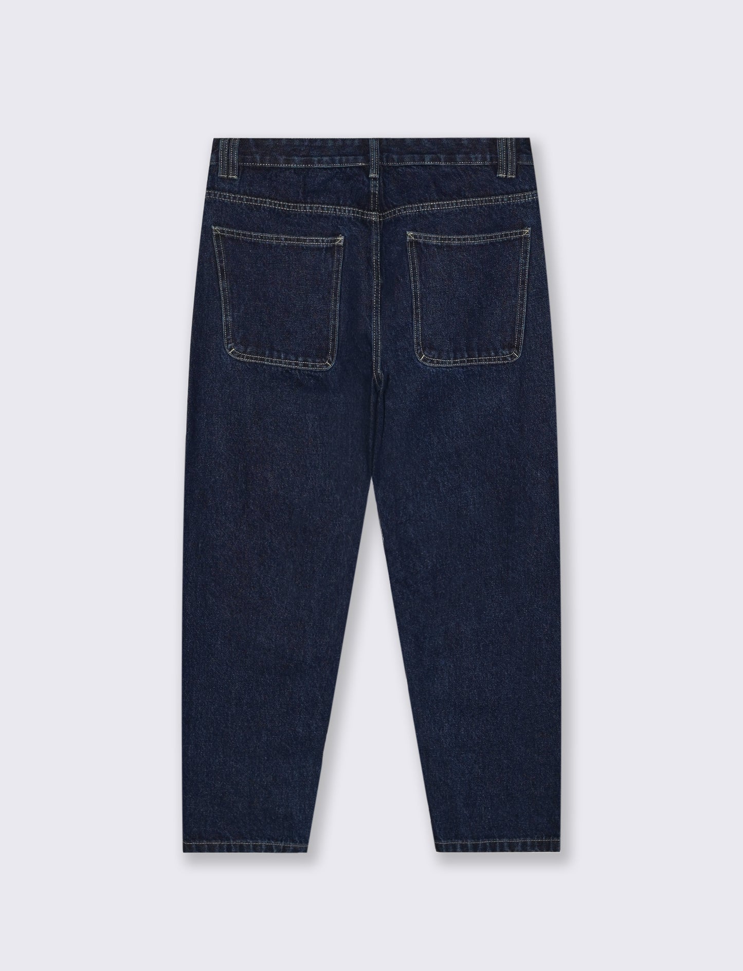 Dark blue straight fit distressed jeans - Blue