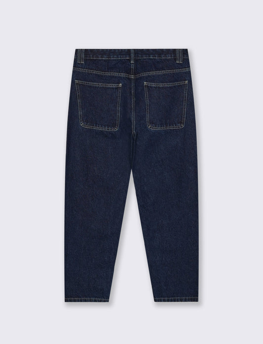 Jeans blu scuro straight fit effetto slavato - DENIM SCURO