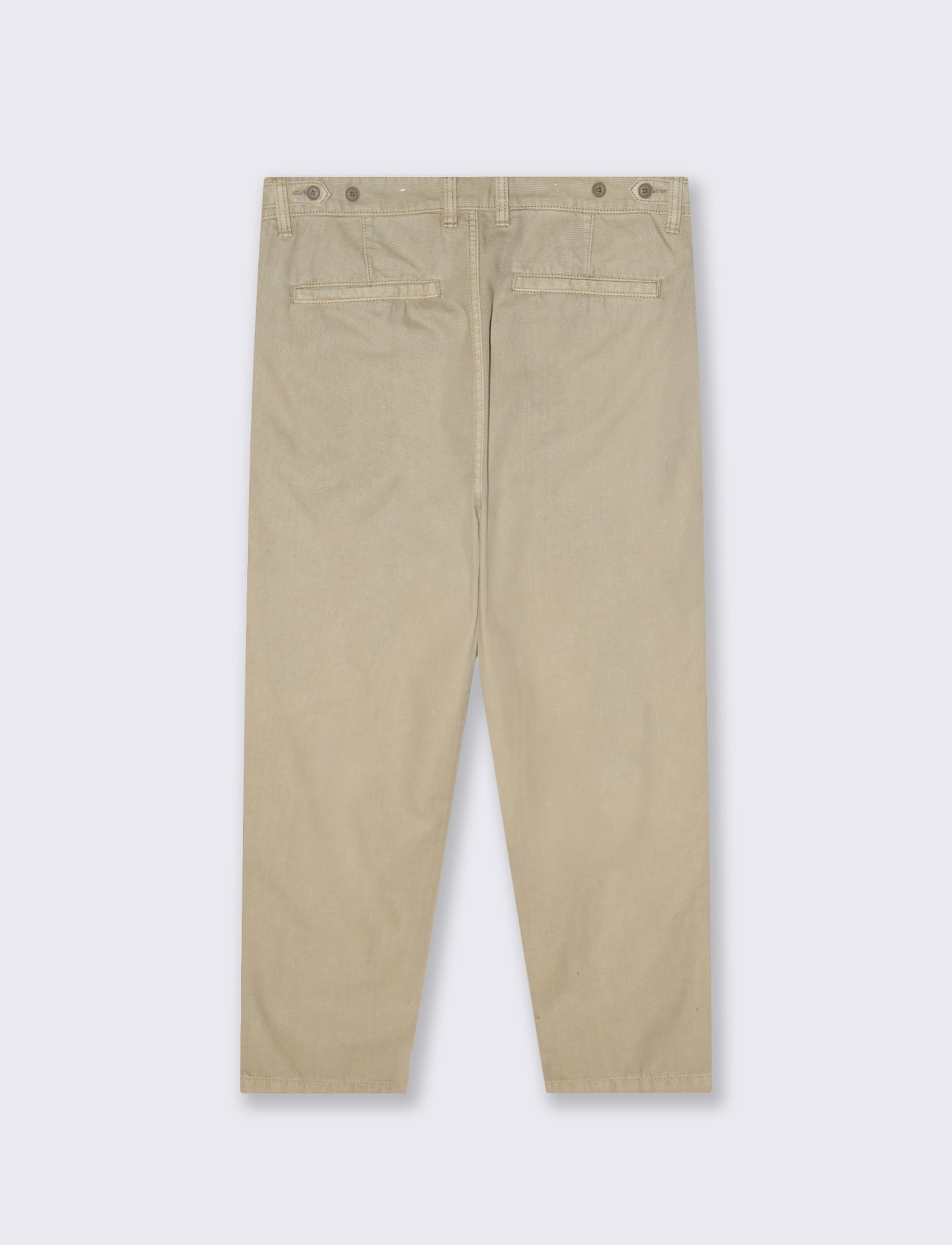 Pantalone Canvas Straight Fit Effetto Slavato - Beige