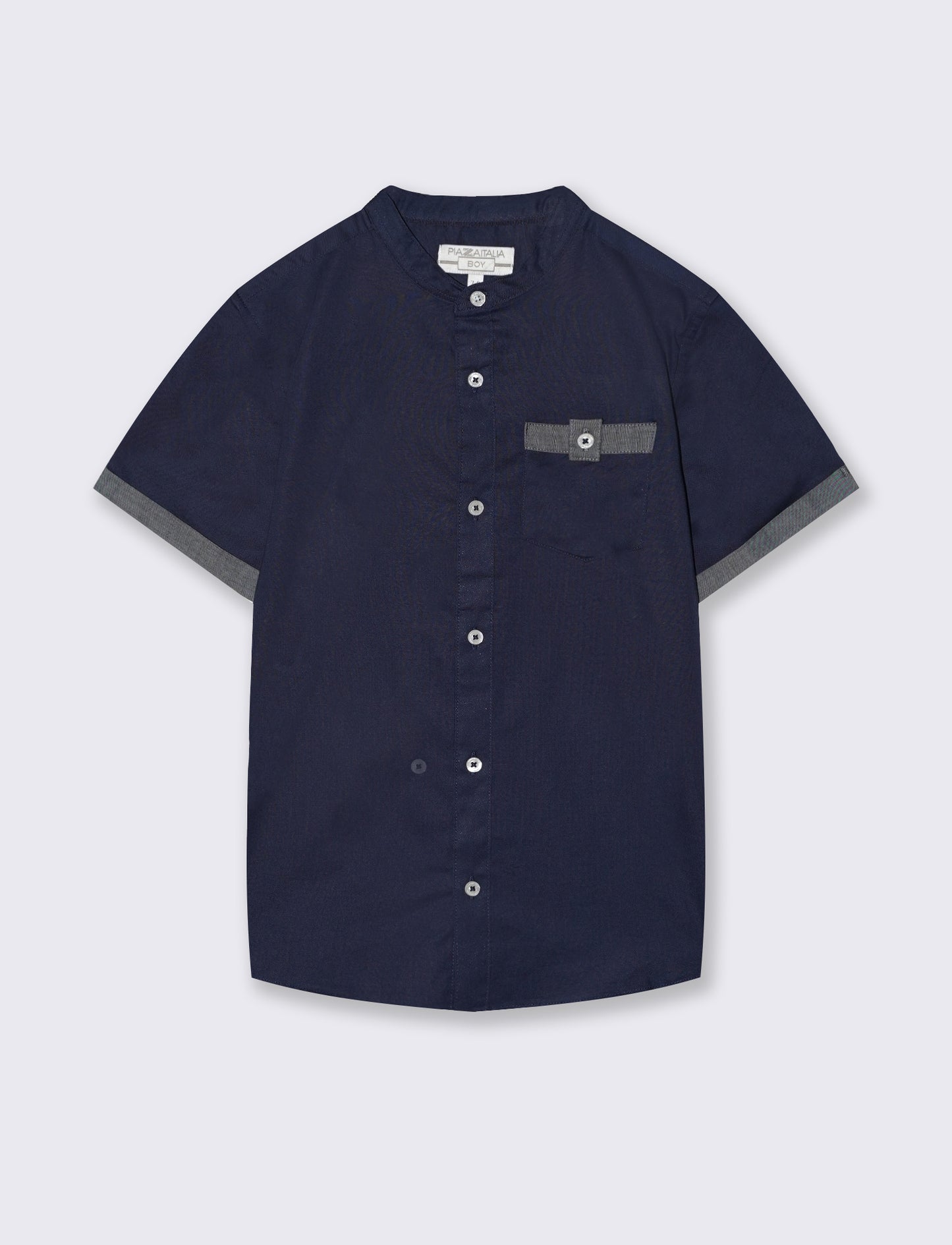 Korean half sleeve cotton shirt - Blue
