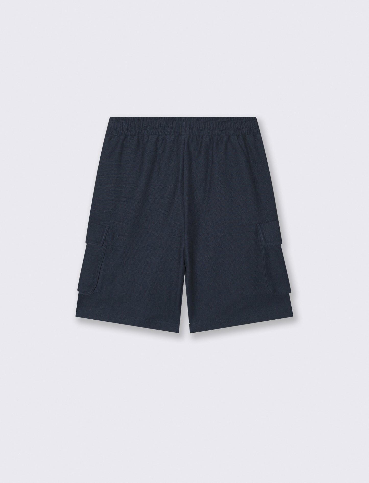 Bermuda in felpa 100% cotone con tasconi - Blu