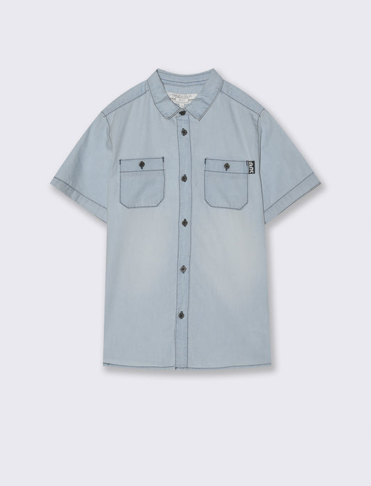 Camicia in denim mezza manica estiva - Denim chiaro