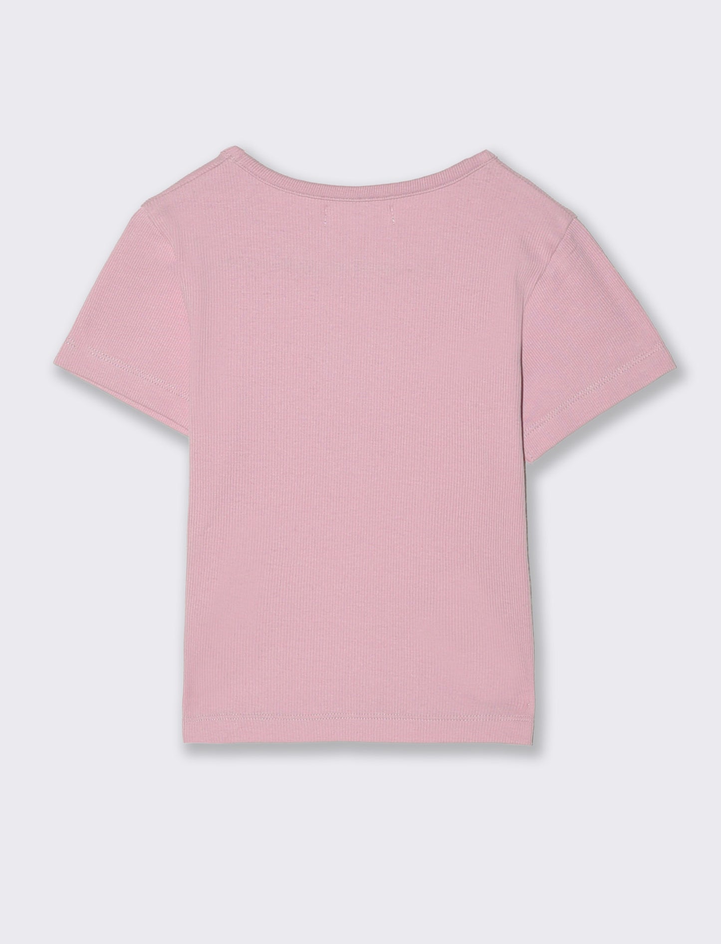 T-shirt mezza manica in costina bambina - Rosa
