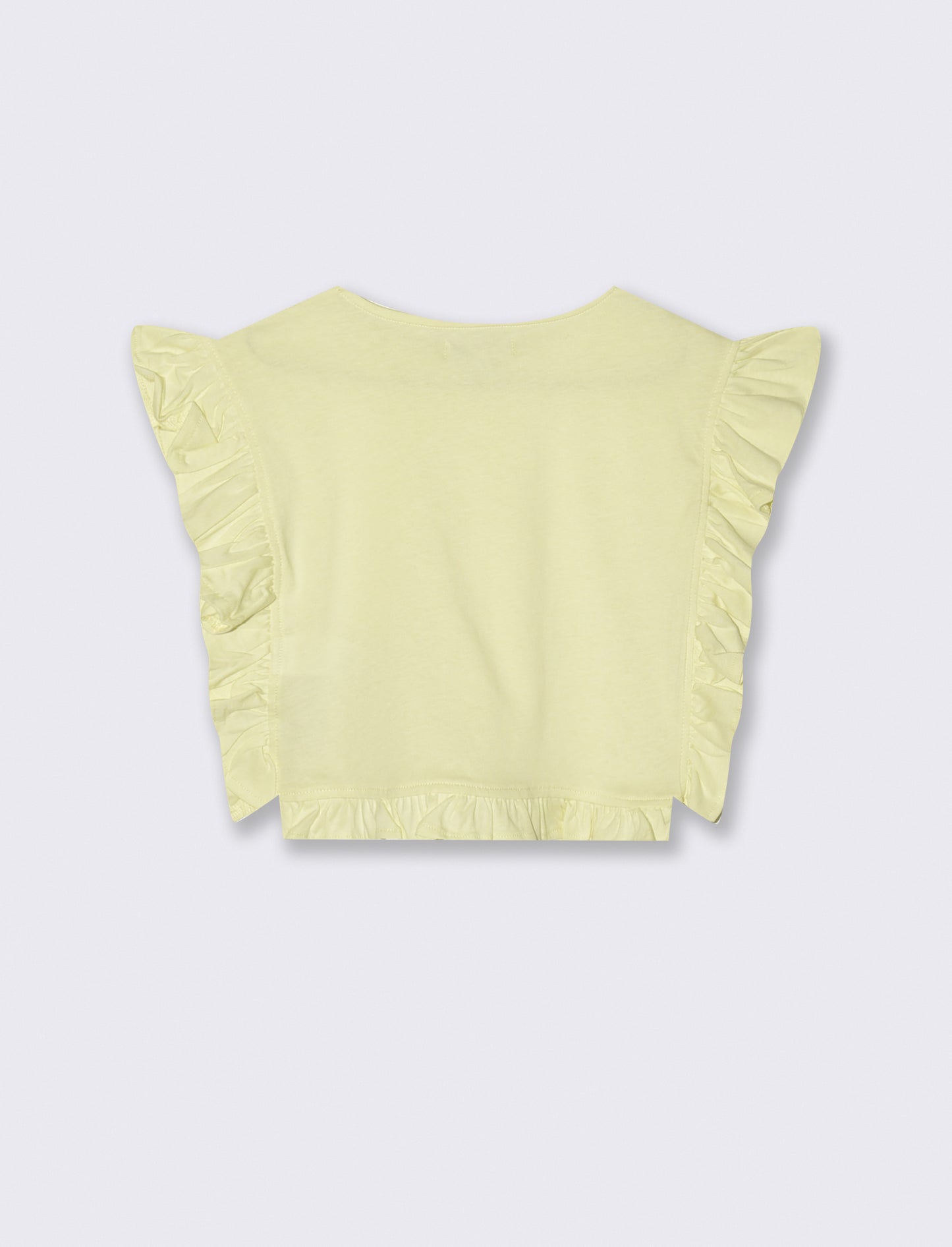 T-shirt da bambina con rouches e arricci - Giallo