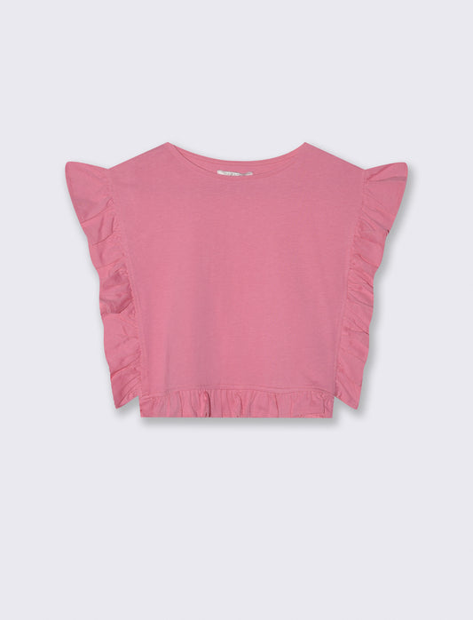T-shirt da bambina con rouches e arricci - Rosa big bubble