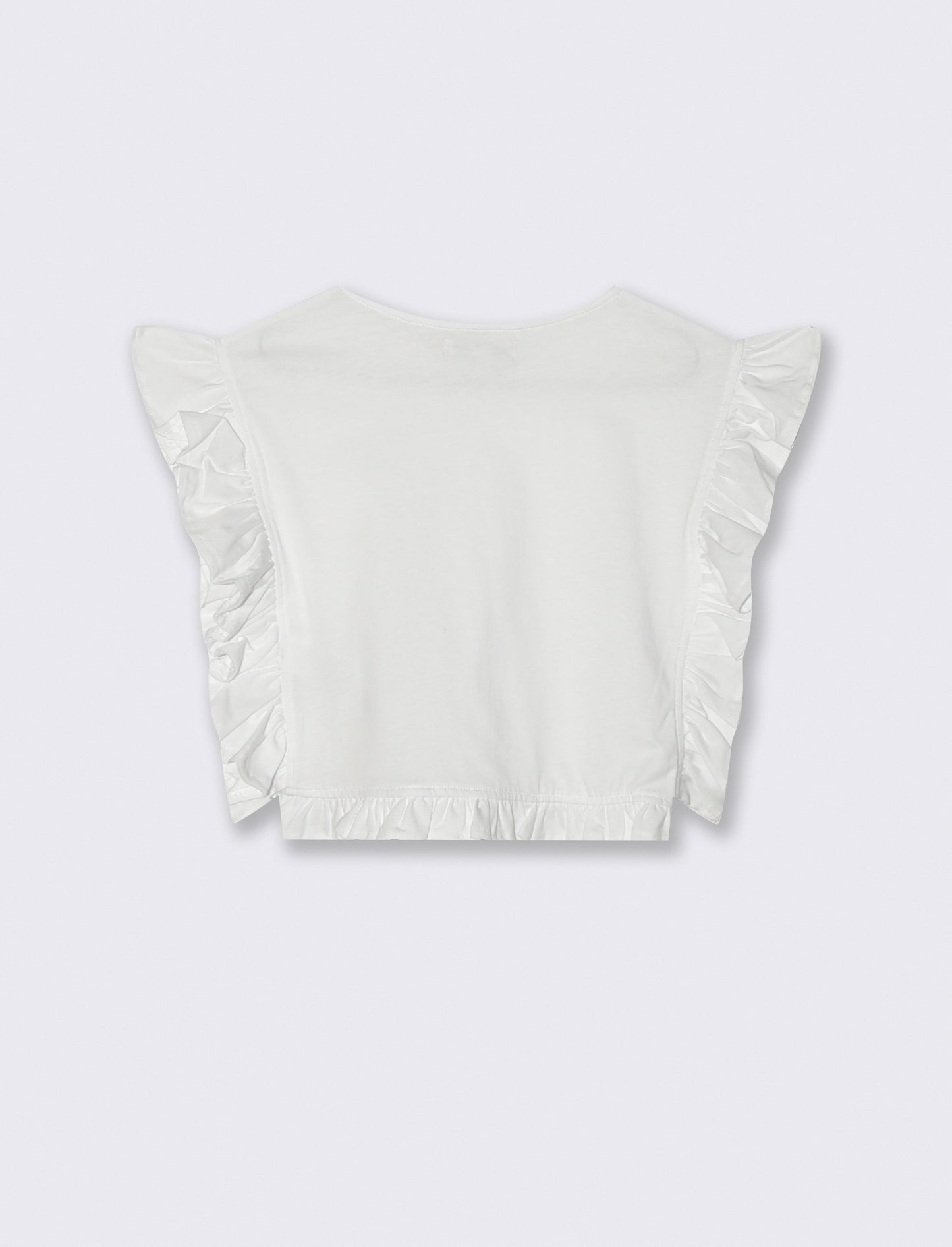 T-shirt da bambina con rouches e arricci - Bianco