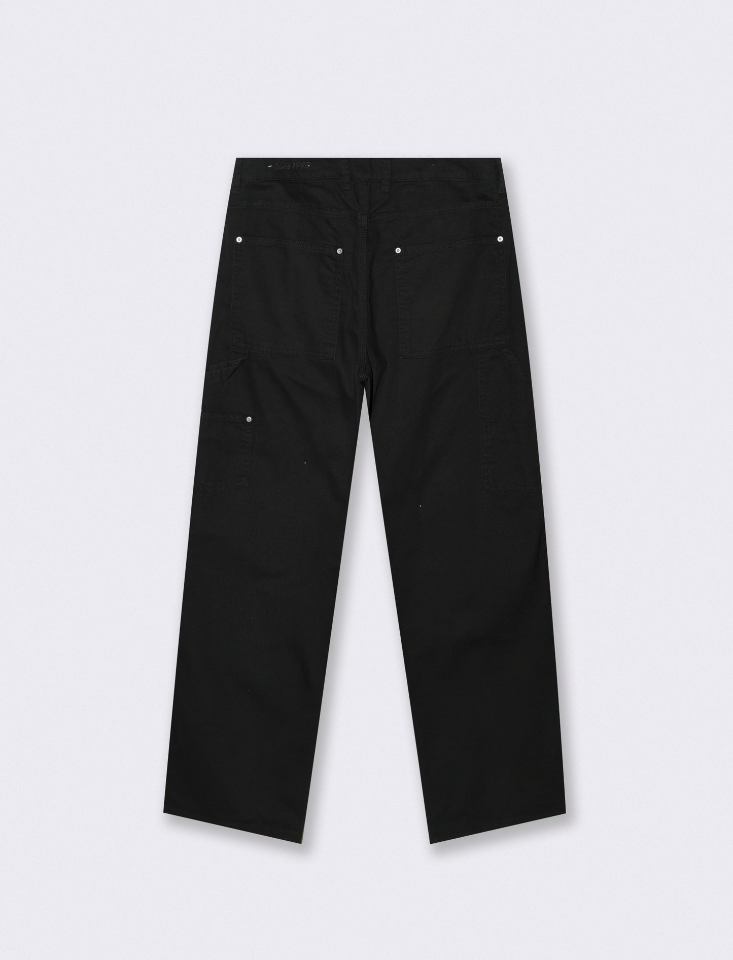 Pantaloni carpenter in denim e lino - Nero