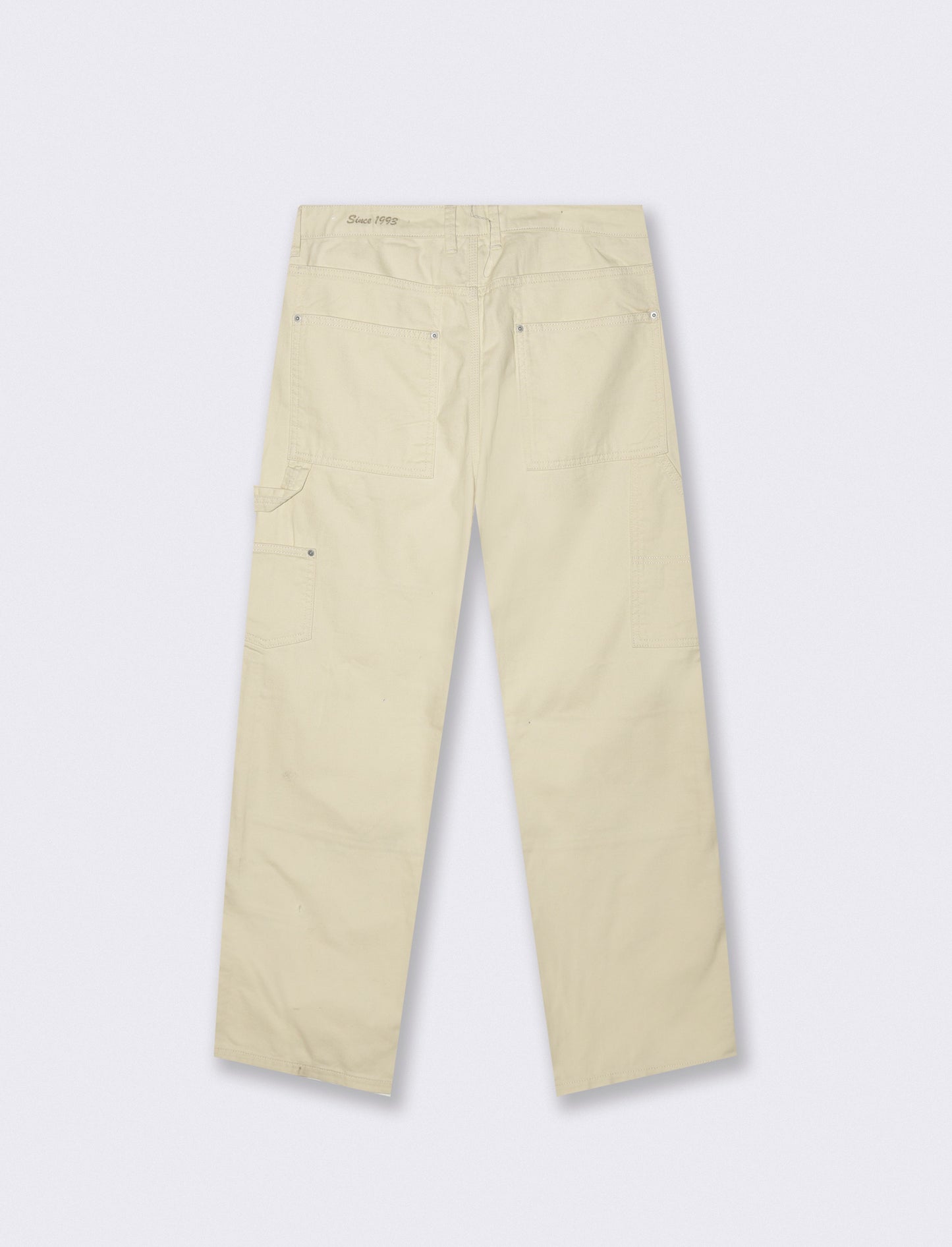 Pantaloni carpenter in denim e lino - Beige ecru