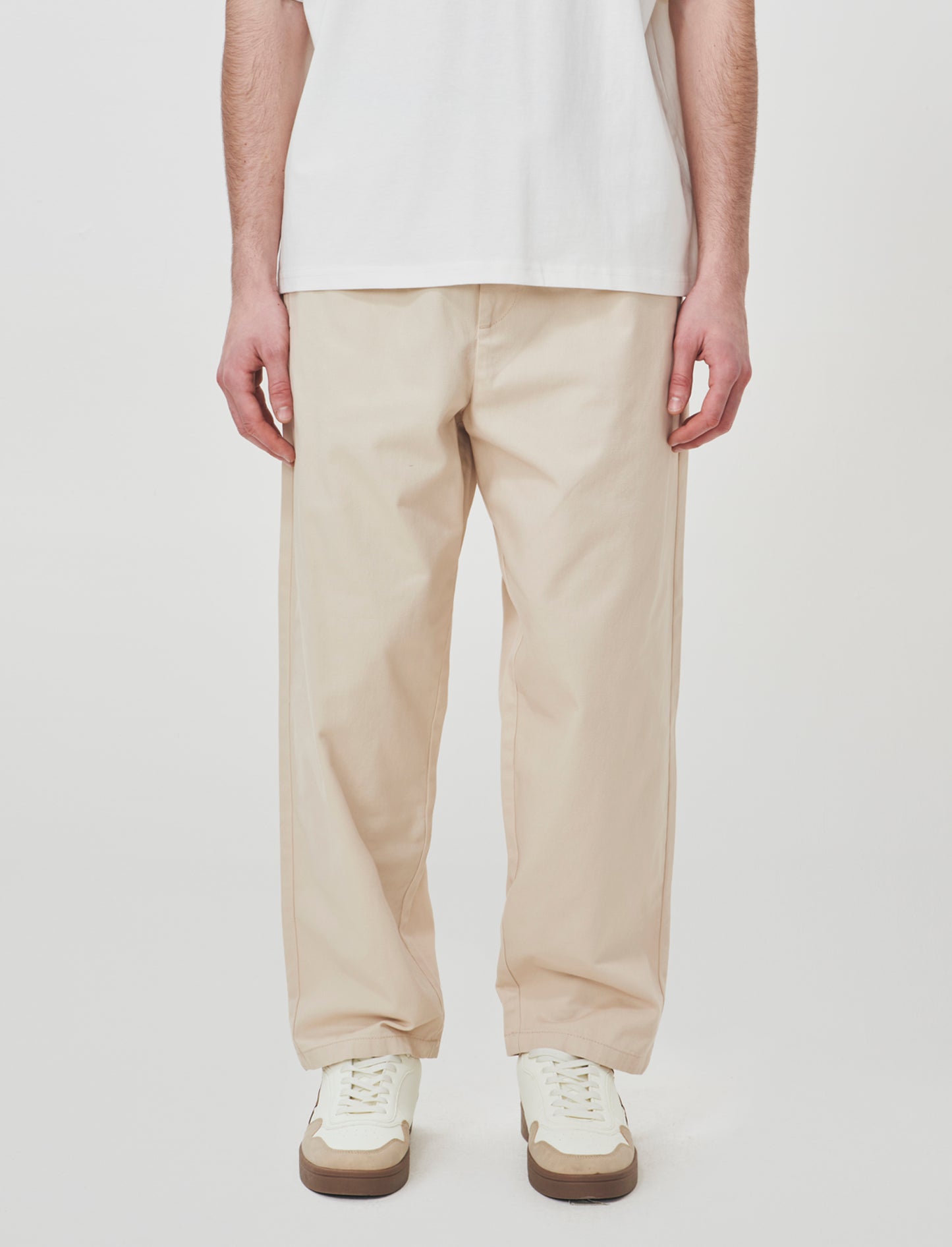 Pantalone Jogger Carrot Fit Con Tasche - Beige