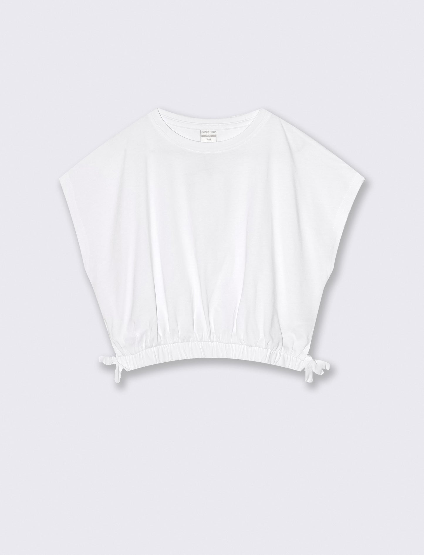 T-shirt estiva bambina con rouches - Bianco