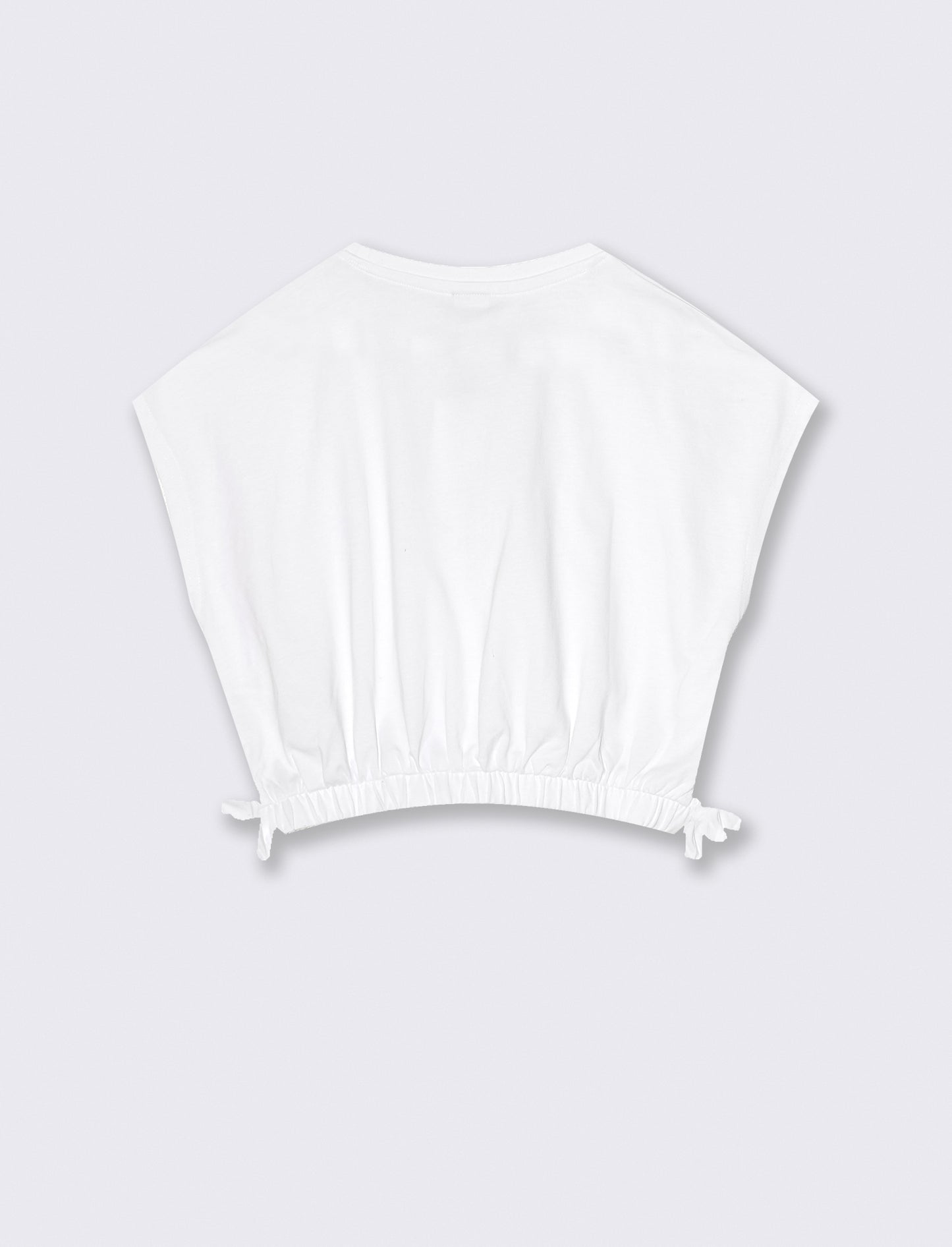 T-shirt estiva bambina con rouches - Bianco