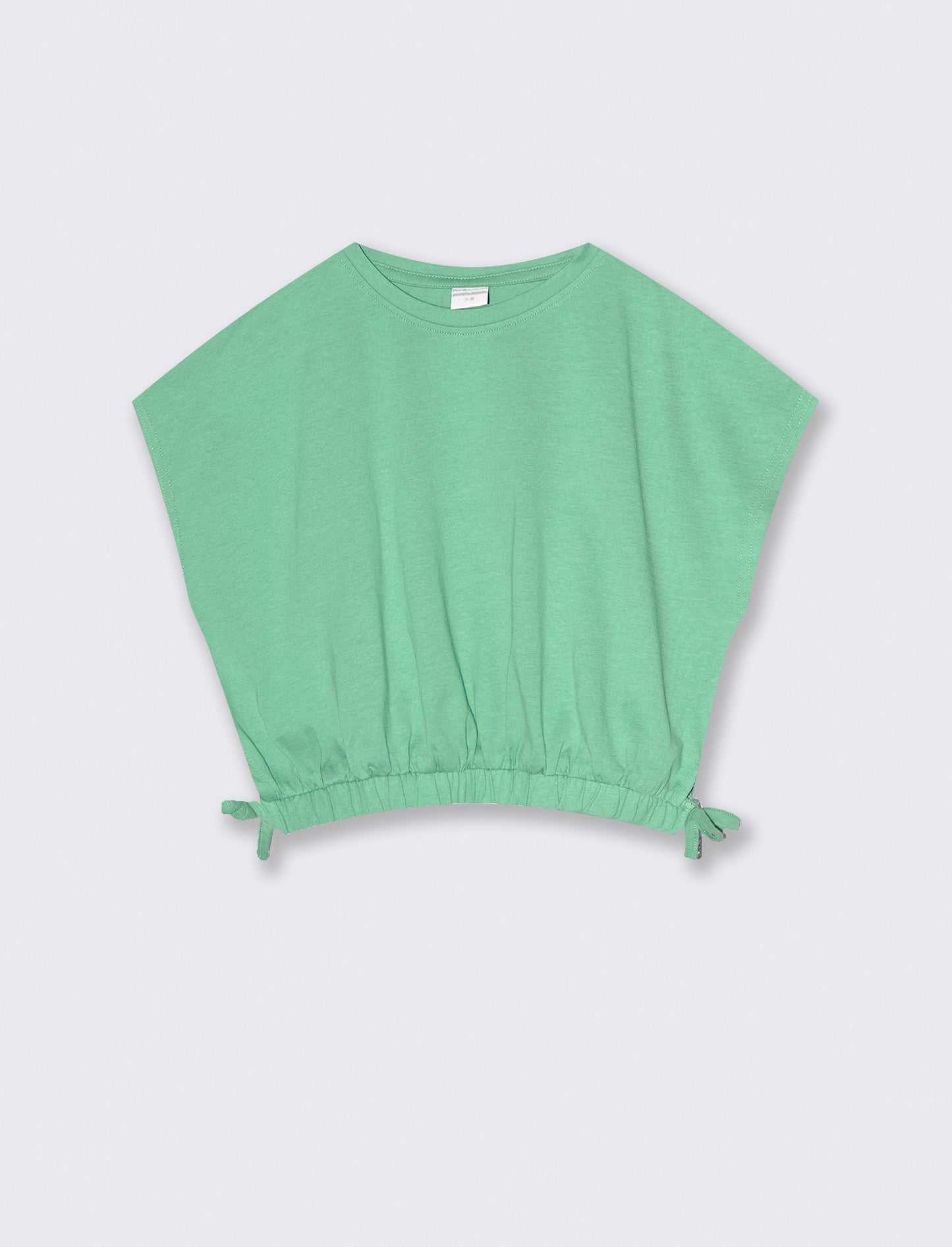 Summer T-shirt for girls with ruffles - Green