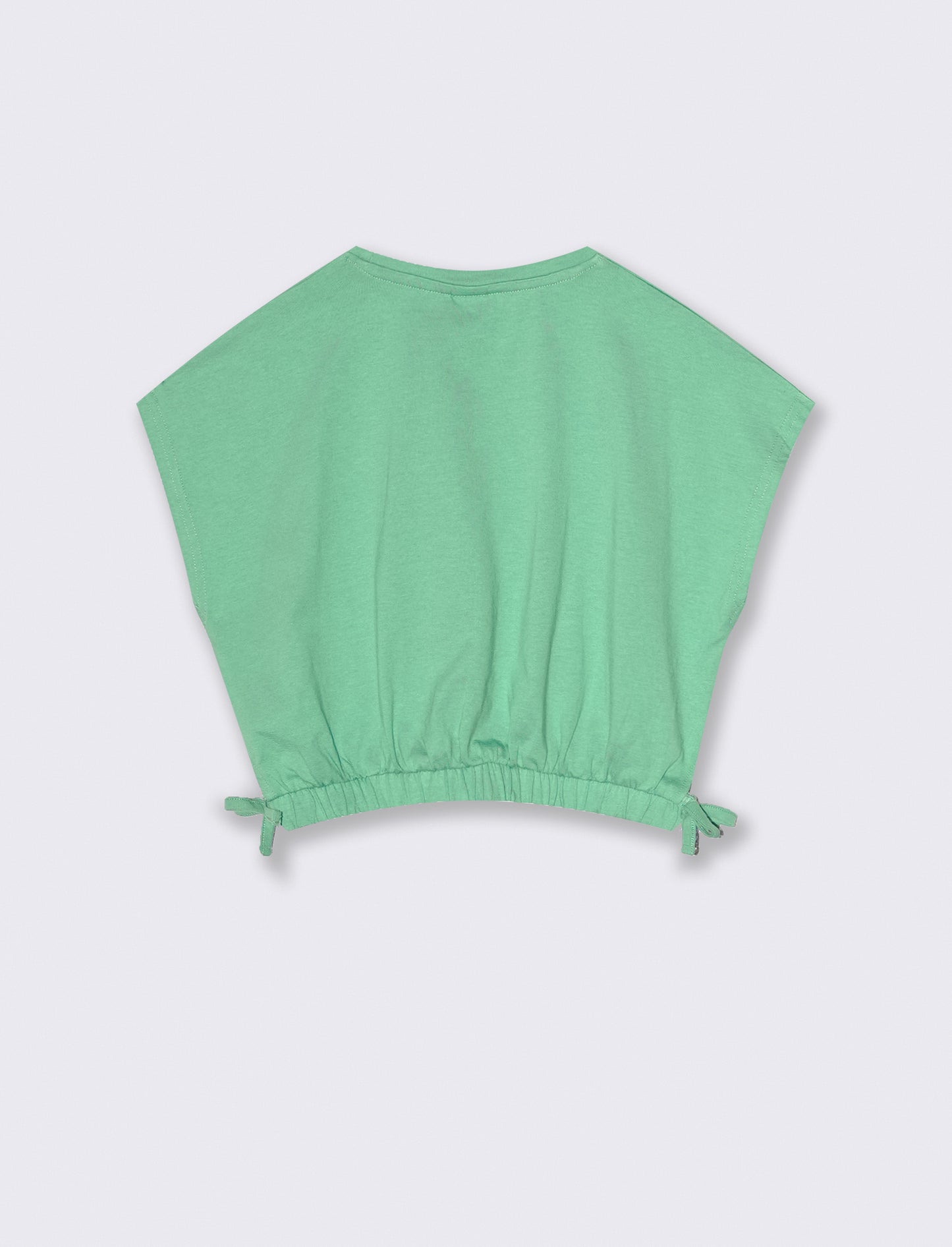 Summer T-shirt for girls with ruffles - Green