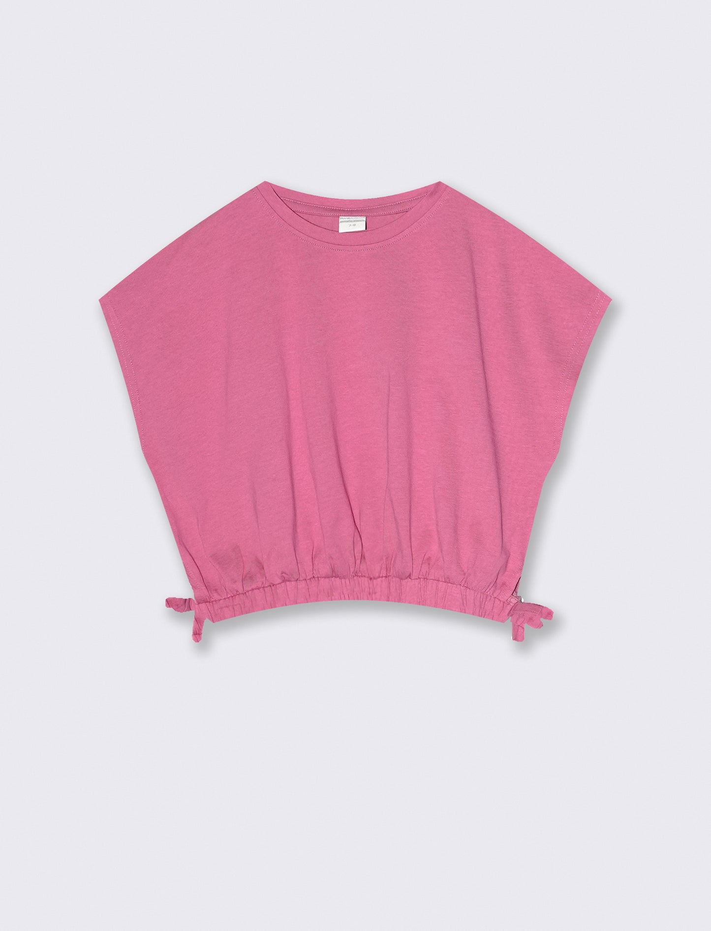 Summer T-shirt for girls with ruffles - Pink