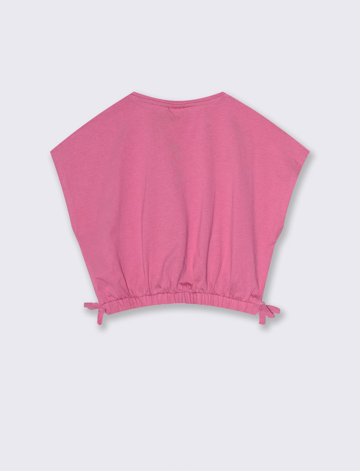 Summer T-shirt for girls with ruffles - Pink