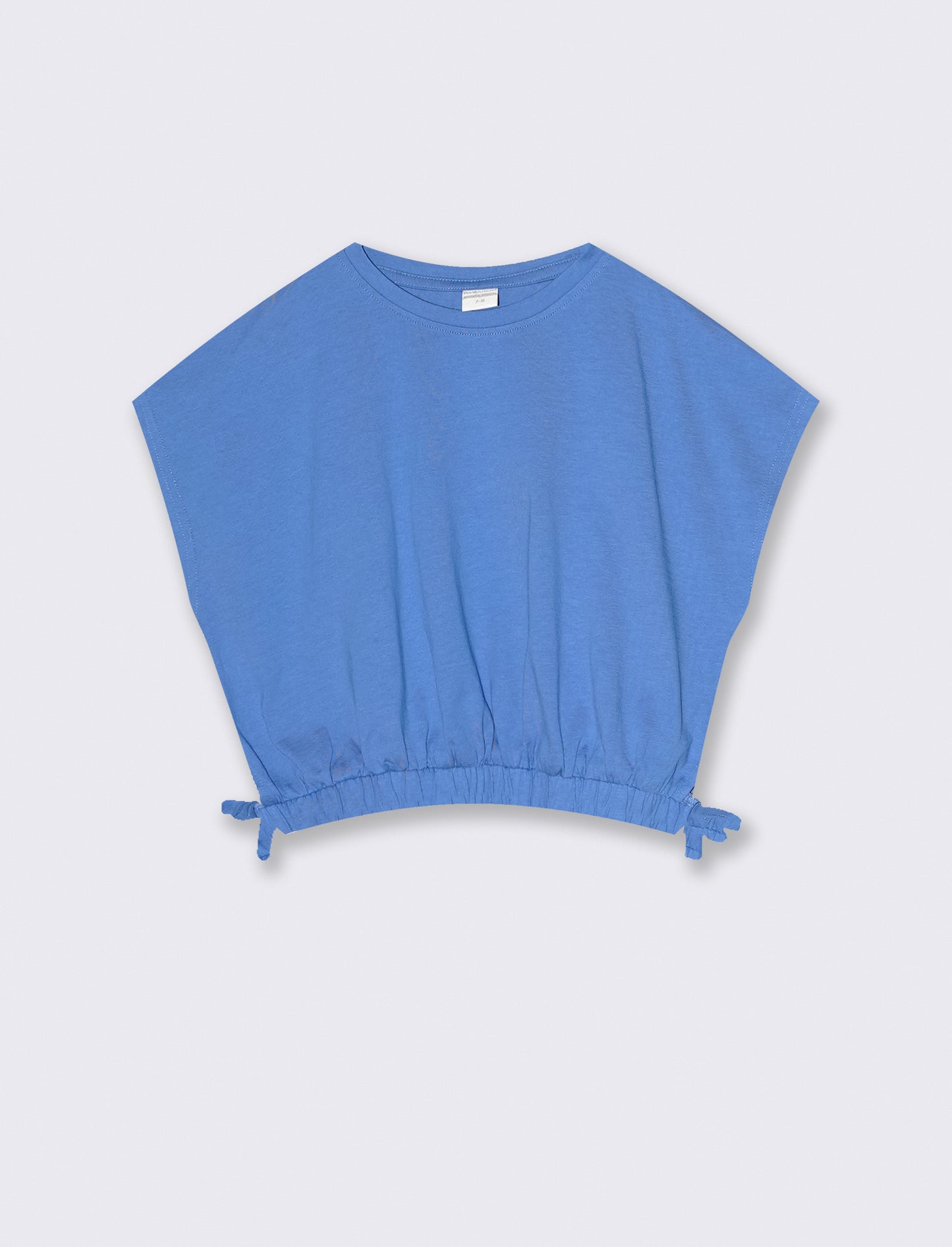Summer T-shirt for girls with ruffles - Sky blue