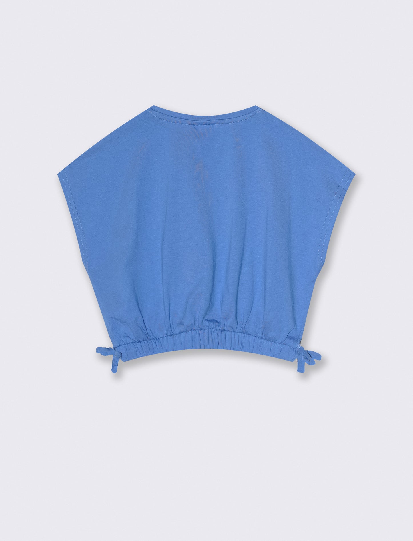 Summer T-shirt for girls with ruffles - Sky blue