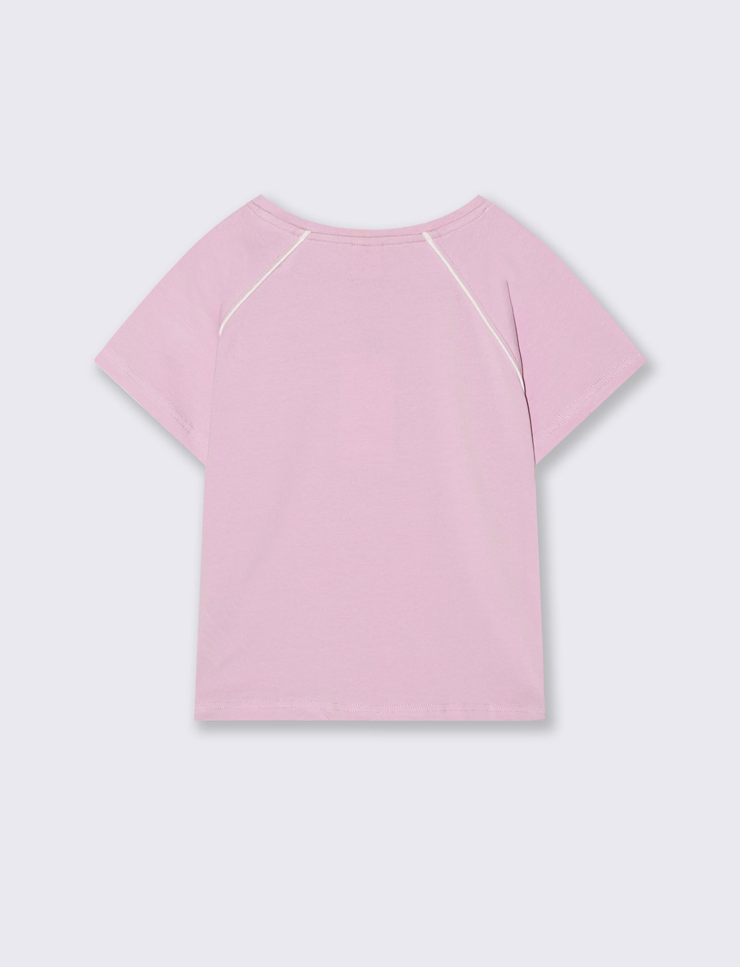T-shirt sporty mezza manica con stampa - Rosa