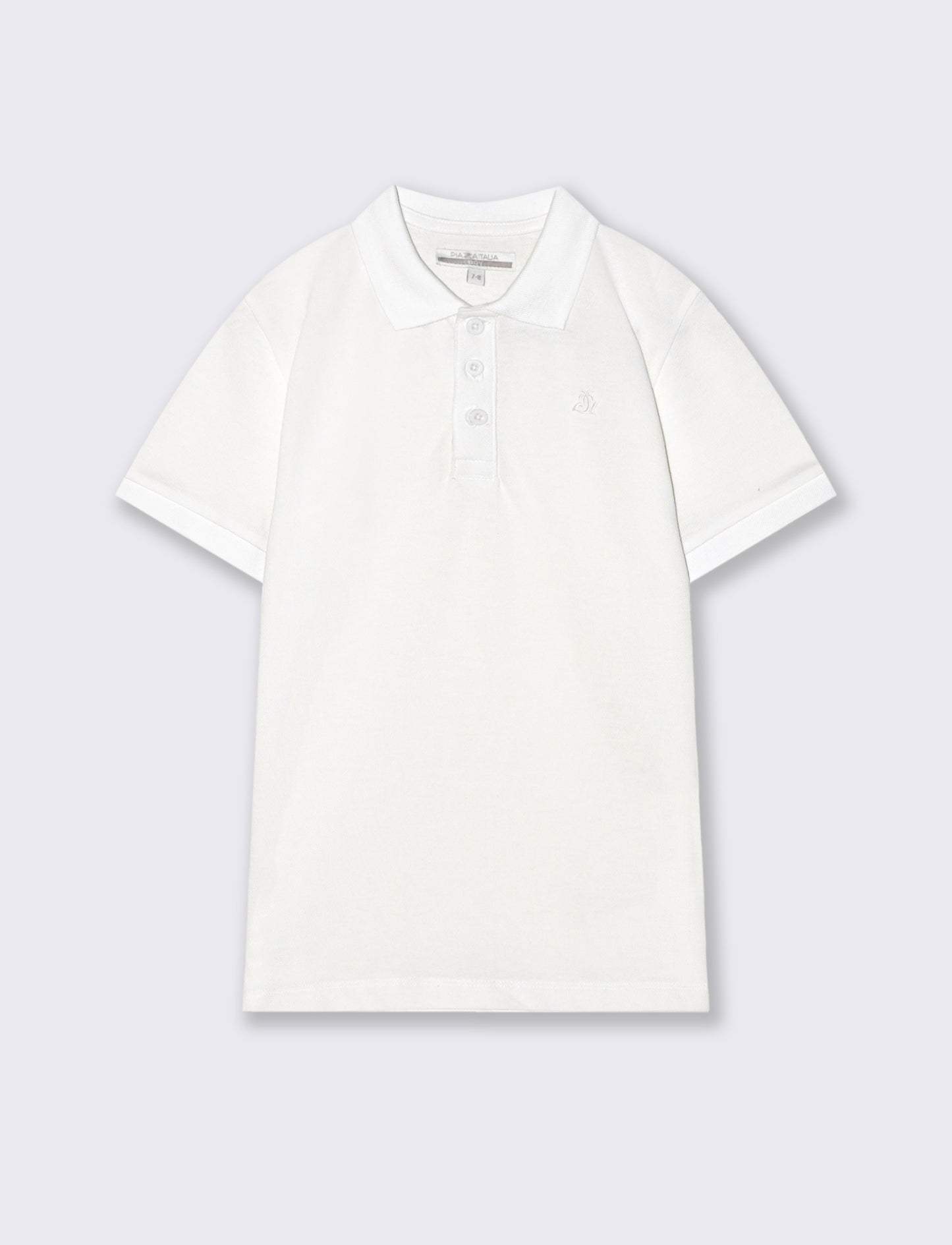Cotton short sleeve polo with embroidery - White