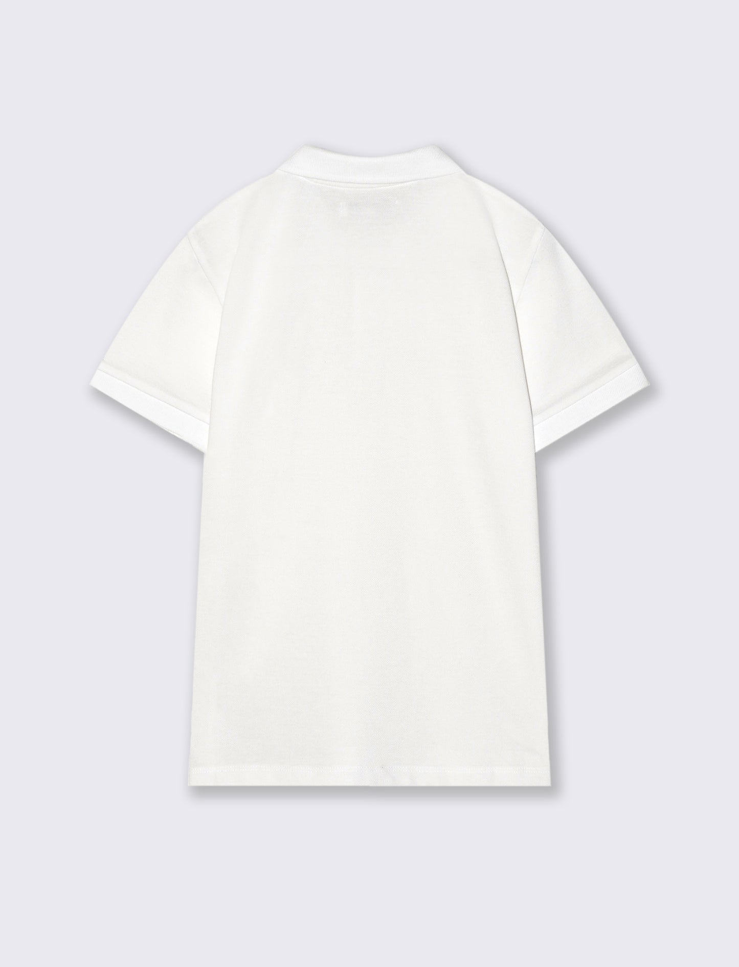 Cotton short sleeve polo with embroidery - White