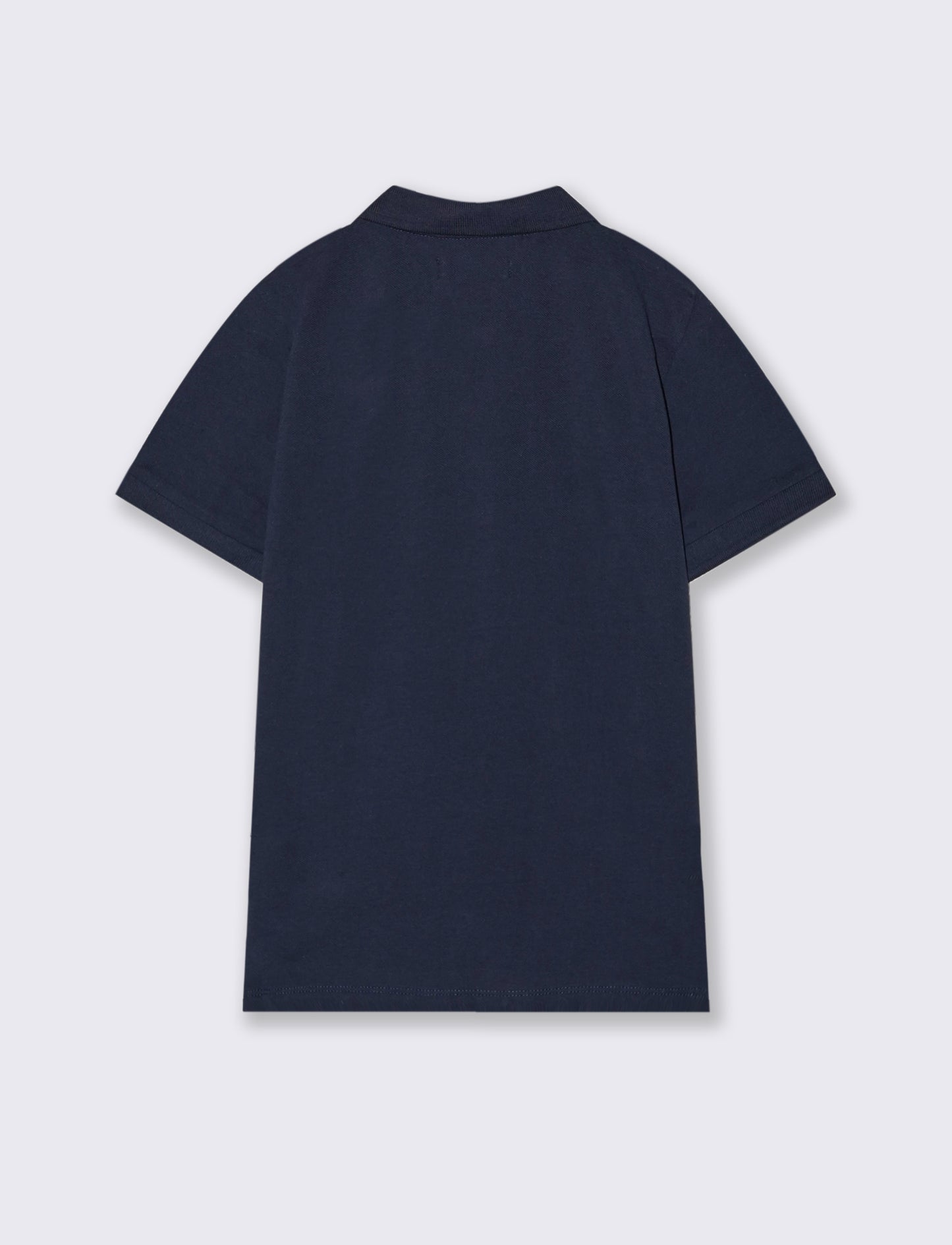 Polo mezza manica in cotone con ricamo - Blu