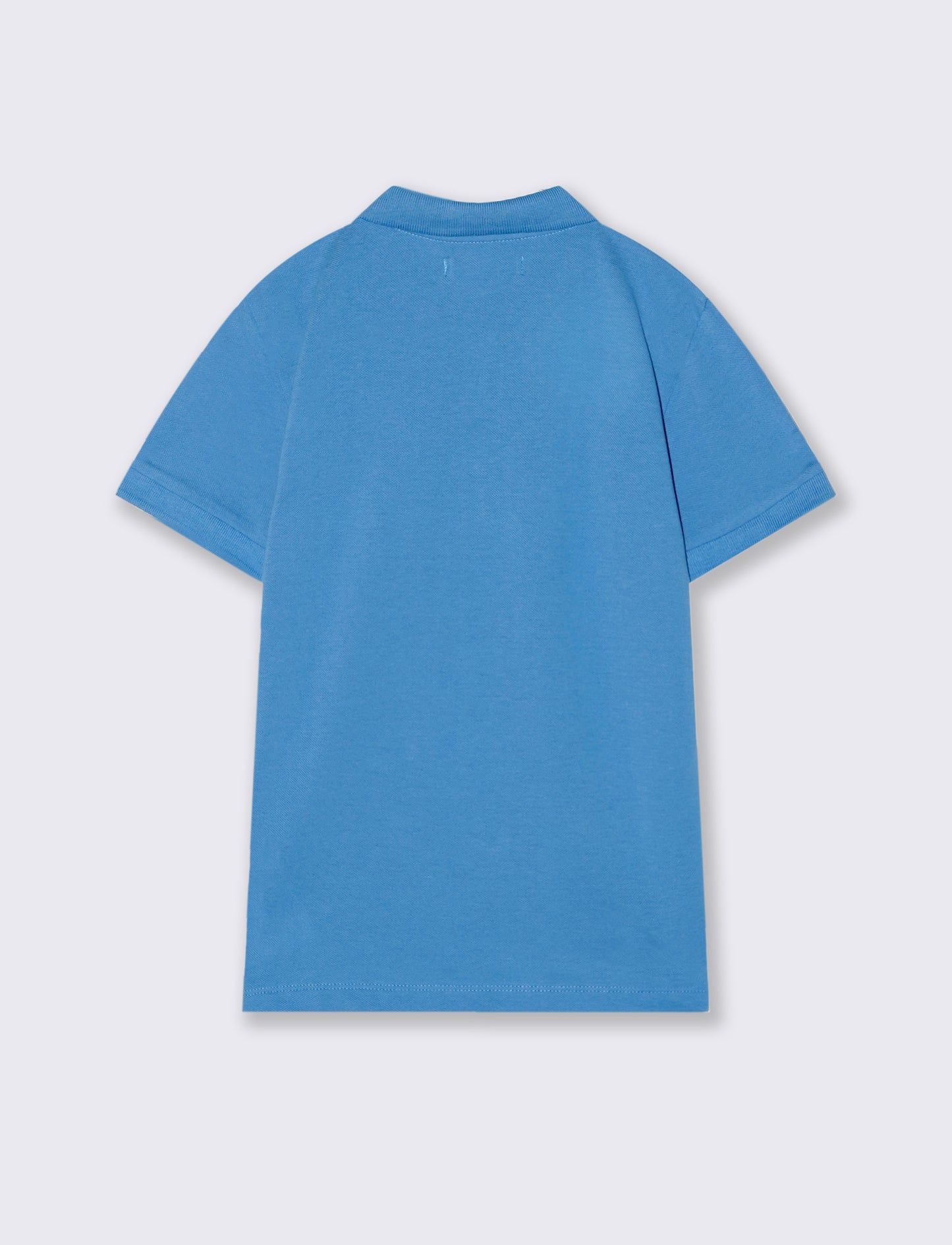 Polo mezza manica in cotone con ricamo - Blu oceano