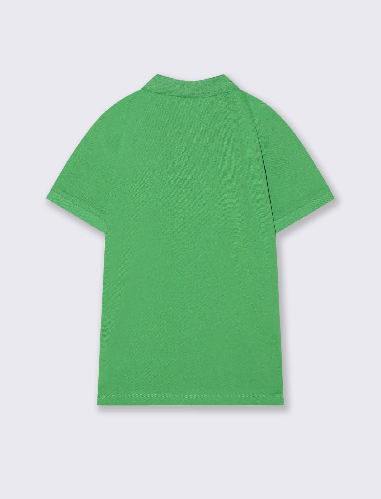 Polo mezza manica in cotone con ricamo - Verde prato