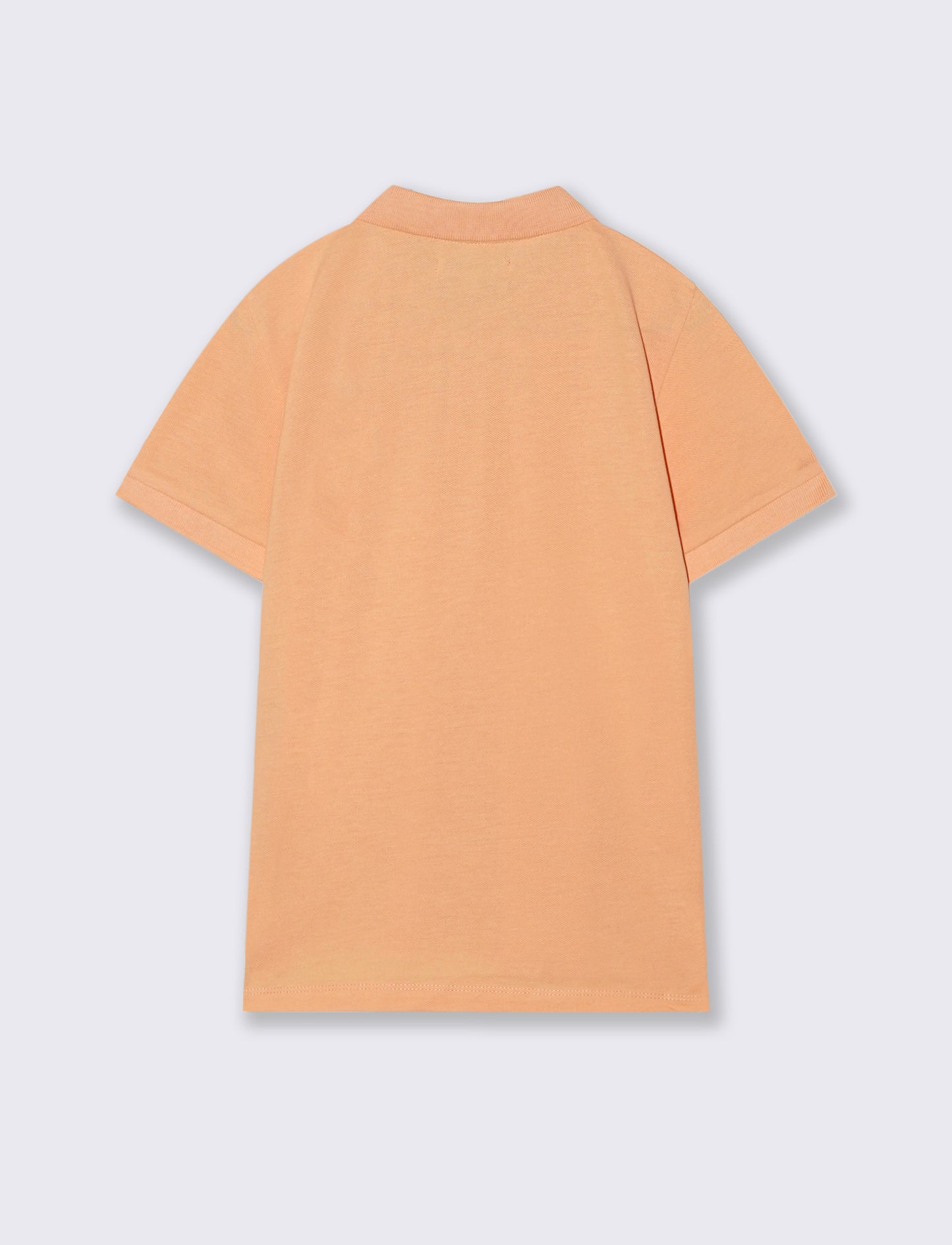 Cotton short sleeve polo with embroidery - Orange