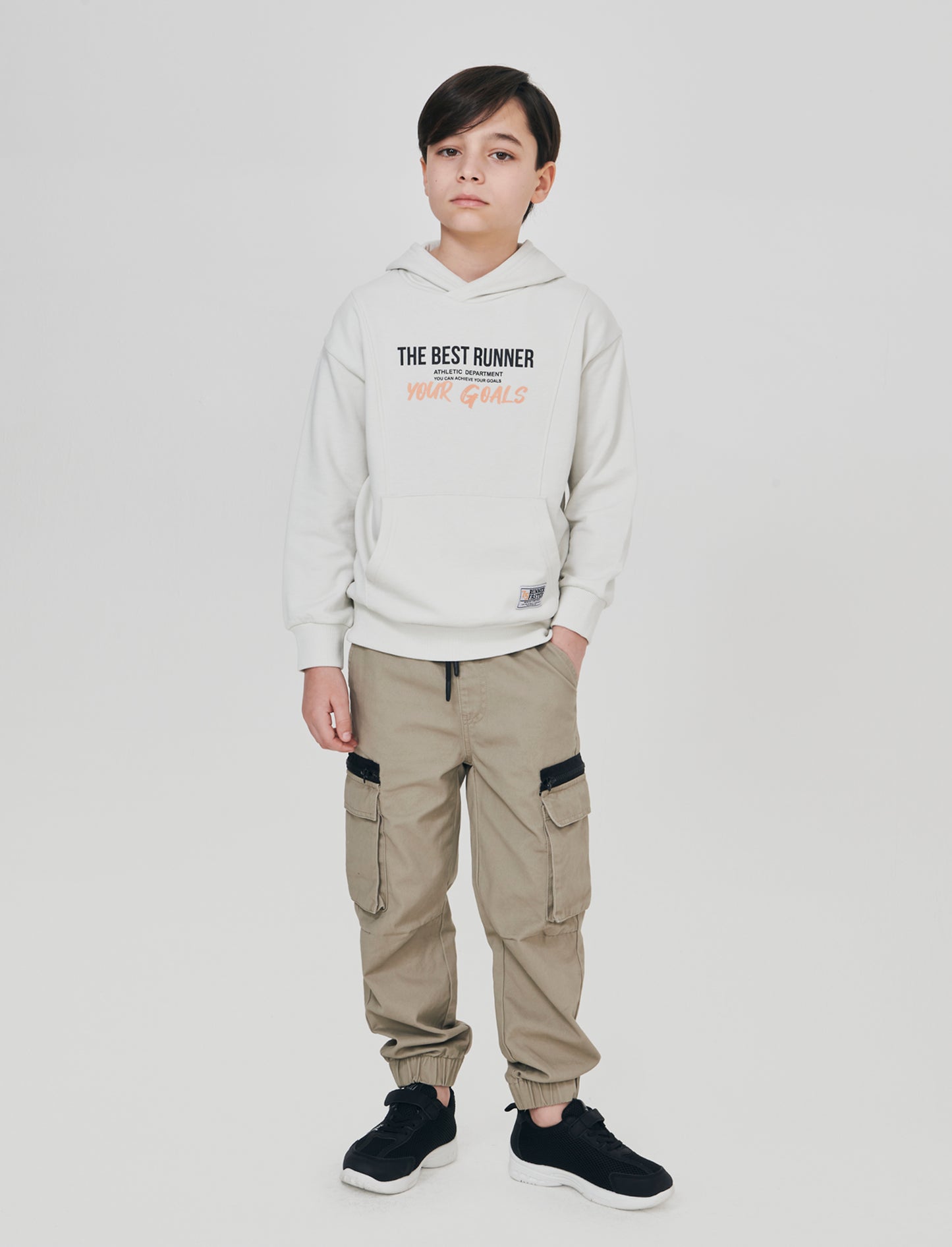 Pantaloni Jogger in Cotone con Coulisse - Beige