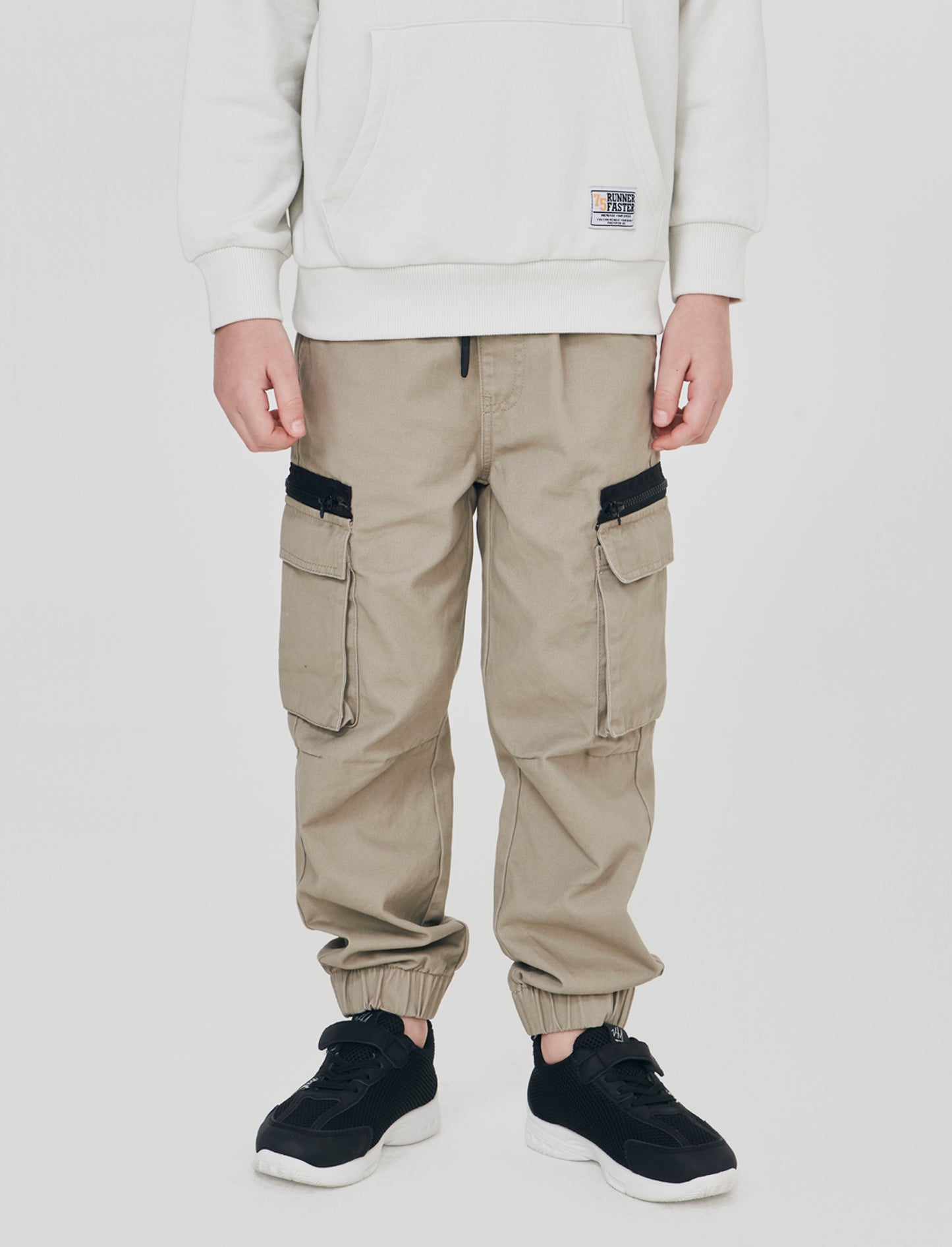 Pantaloni Jogger in Cotone con Coulisse - Beige