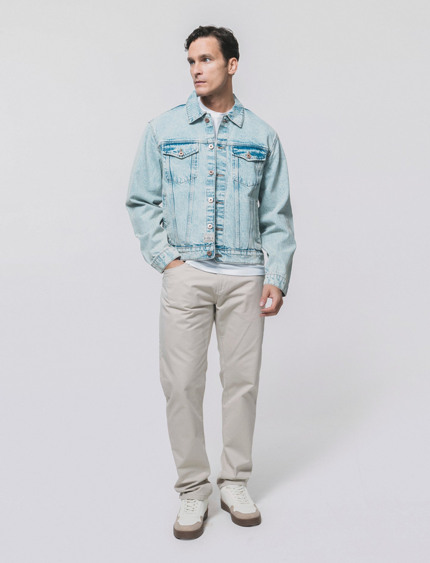 Giubbotto in denim effetto slavato - Denim chiaro