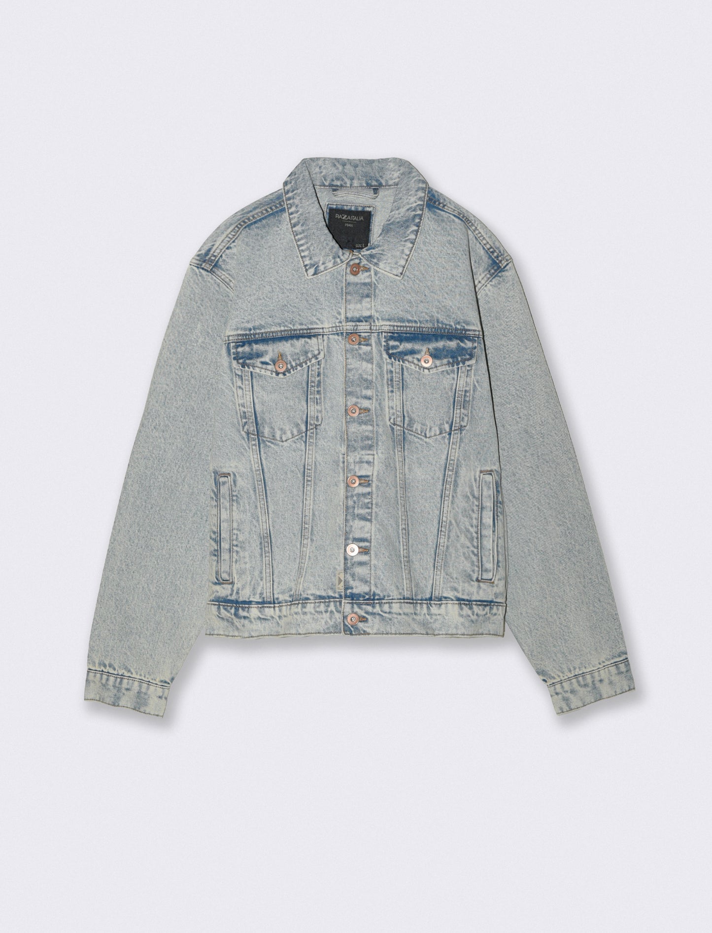 Giubbotto in denim effetto slavato - Denim chiaro