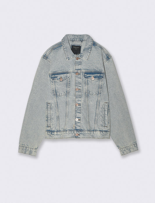 Giubbotto in denim effetto slavato - Denim chiaro