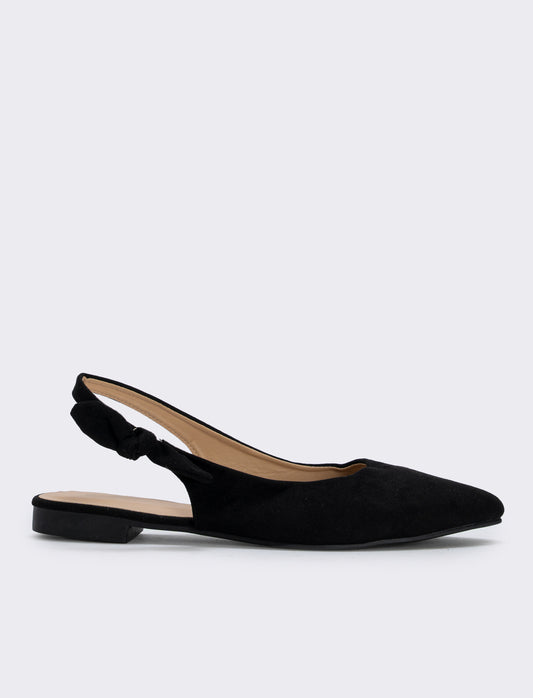 Slingback con fiocco laterale - Nero