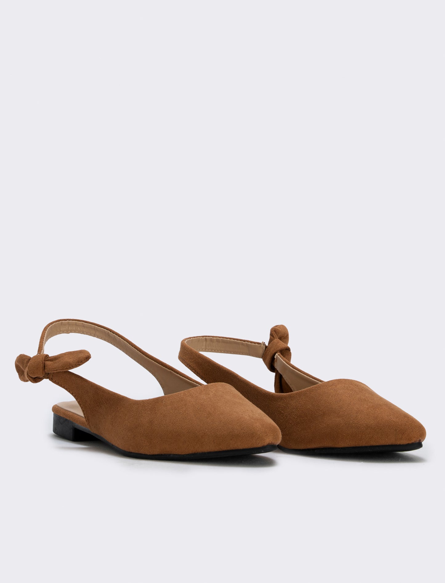 Elevate your footwear collection with these elegant women's slingbacks, featuring a charming side bo - BROWN