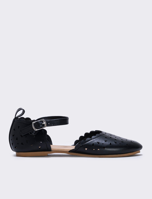 Ballerina traforata in poliuretano - Nero
