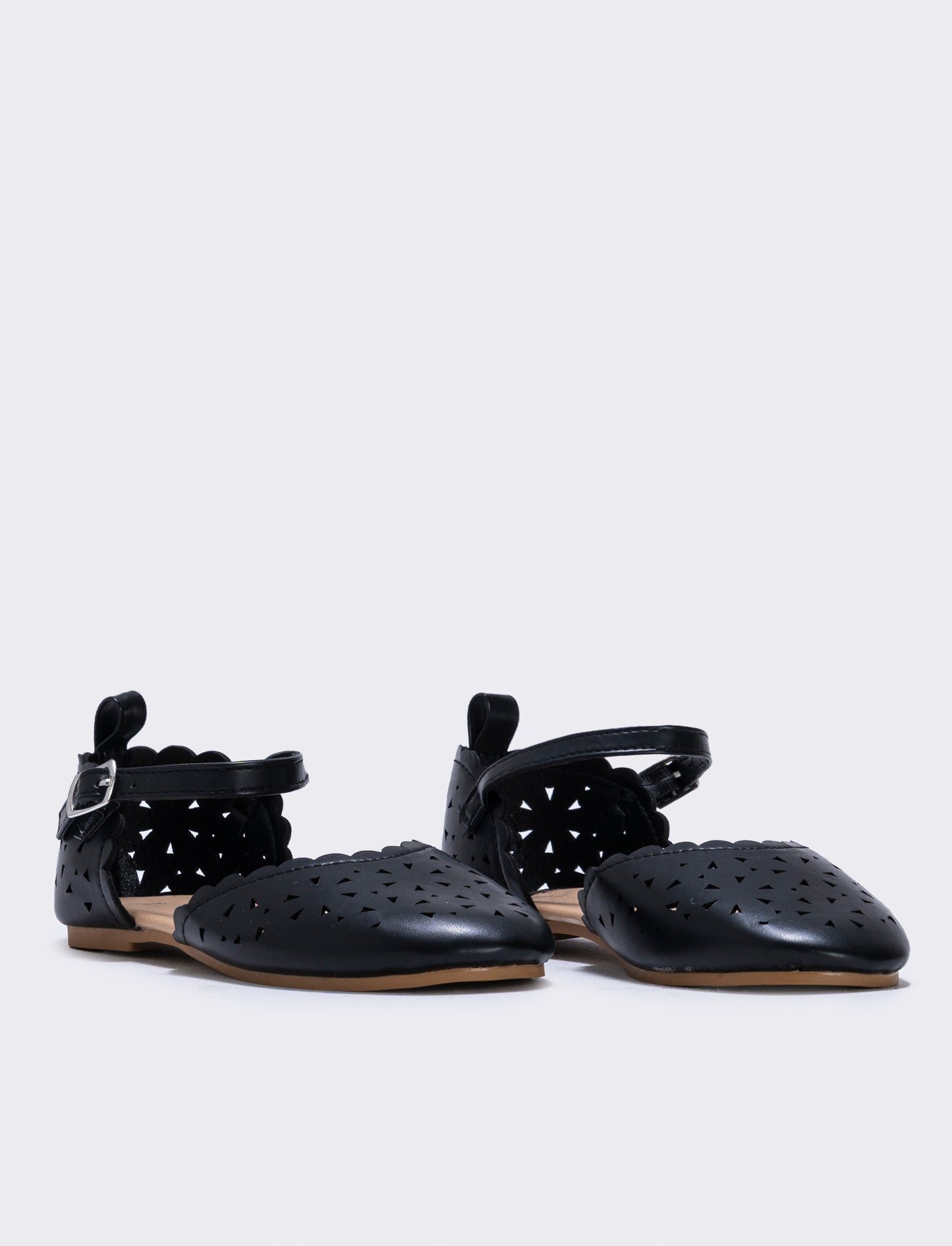 Ballerina traforata in poliuretano - Nero