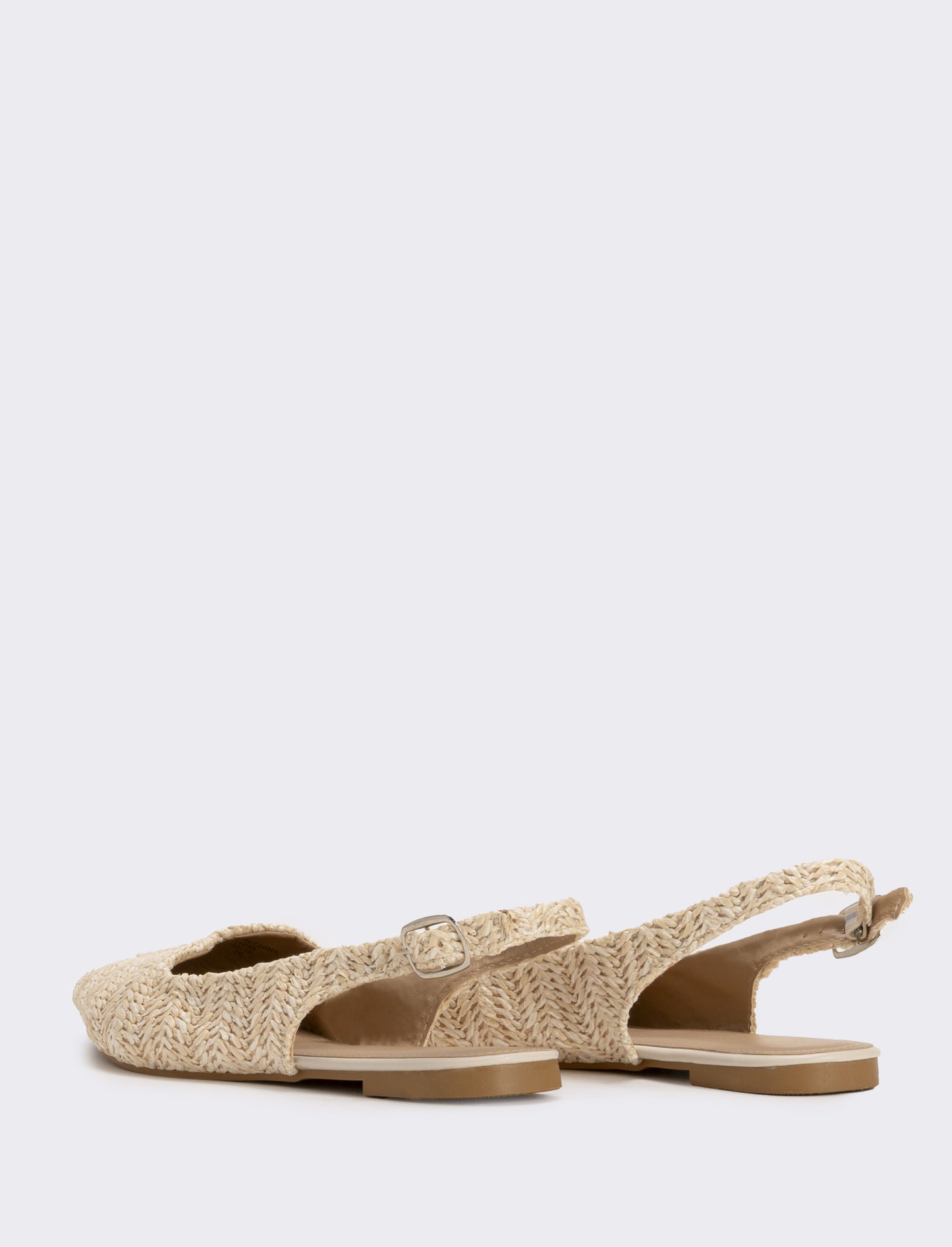 Ballerina beige effetto paglia intrecciata - Beige