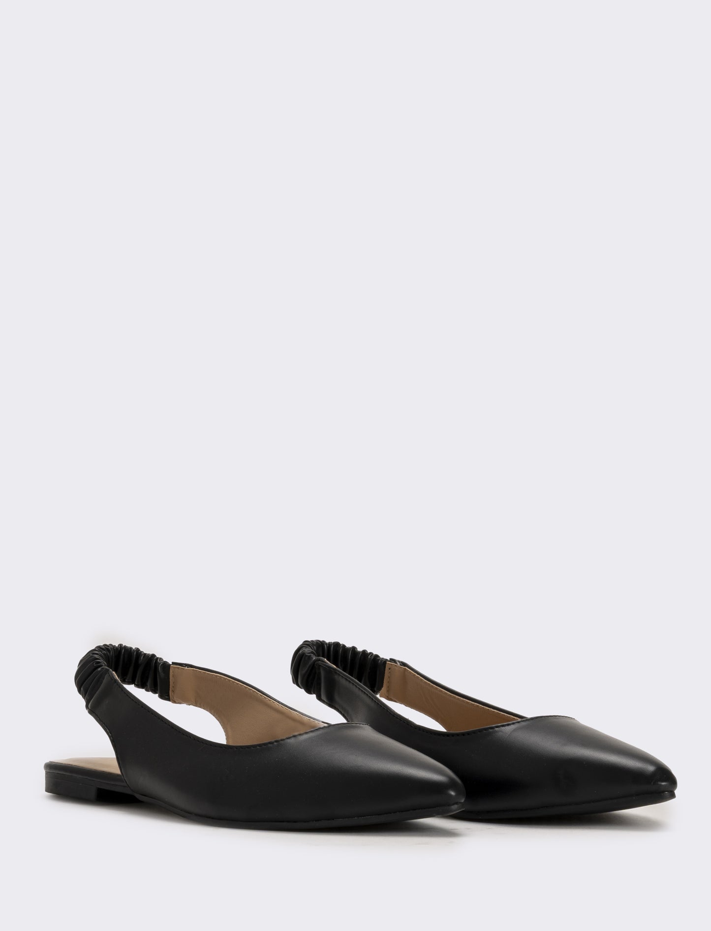 Slingback in poliuretano colorato - Nero