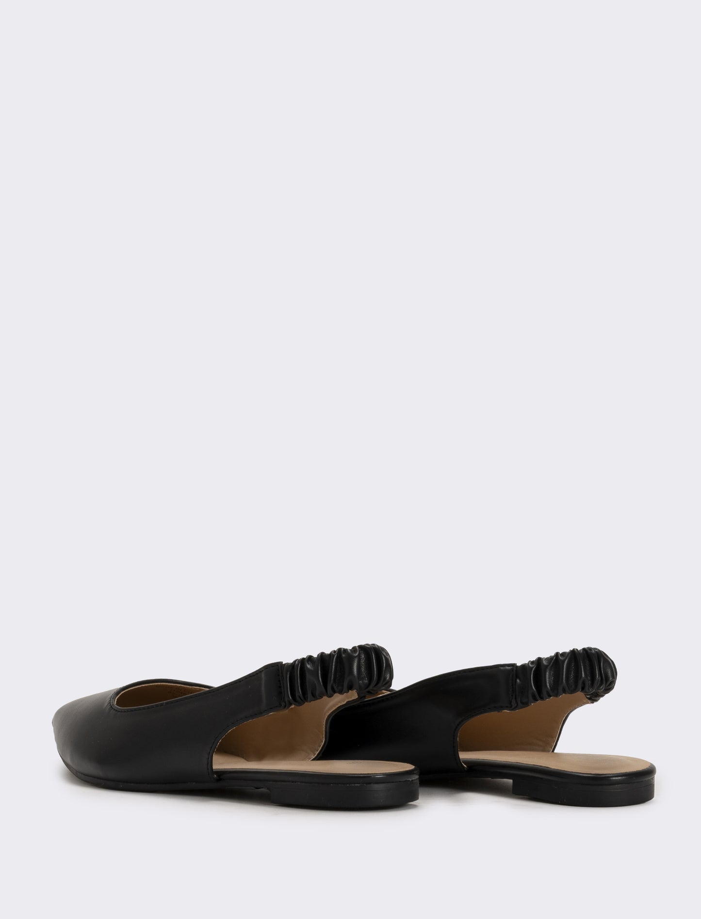 Slingback in poliuretano colorato - Nero