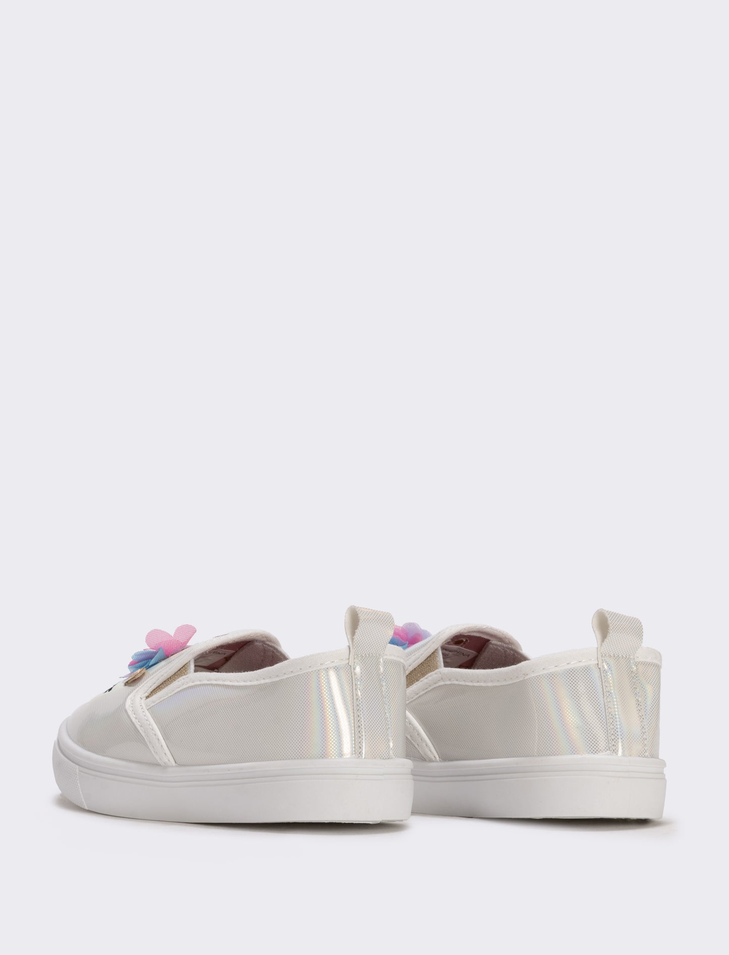 Slip-on unicorno da bambina. - Bianco perla