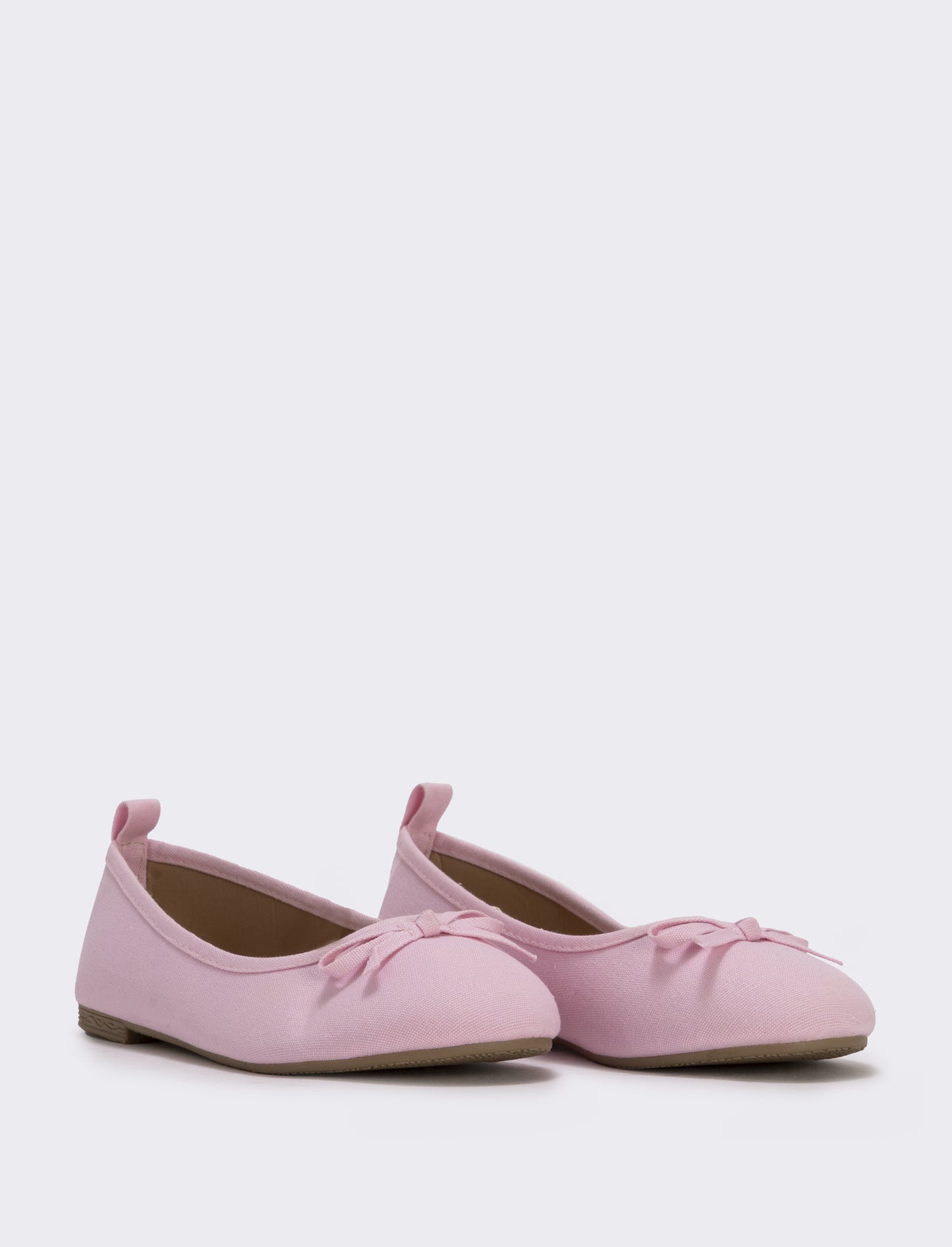 Ballerina in tessuto con fiocco colorato - Rosa