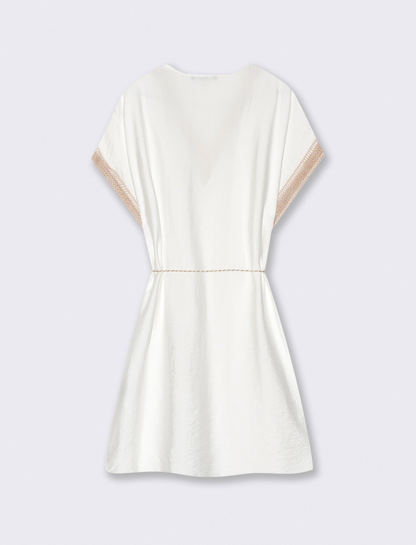 Vestito con cintura e passamaneria - Bianco