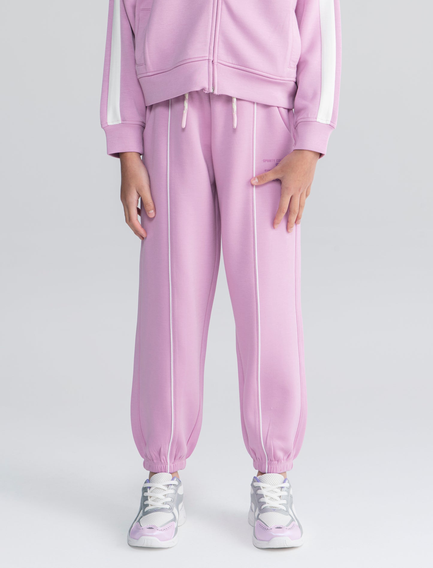 Sporty joggers with contrasting profiles - Pink