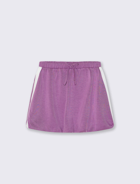 Gonna a palloncino con bandine sporty - Viola