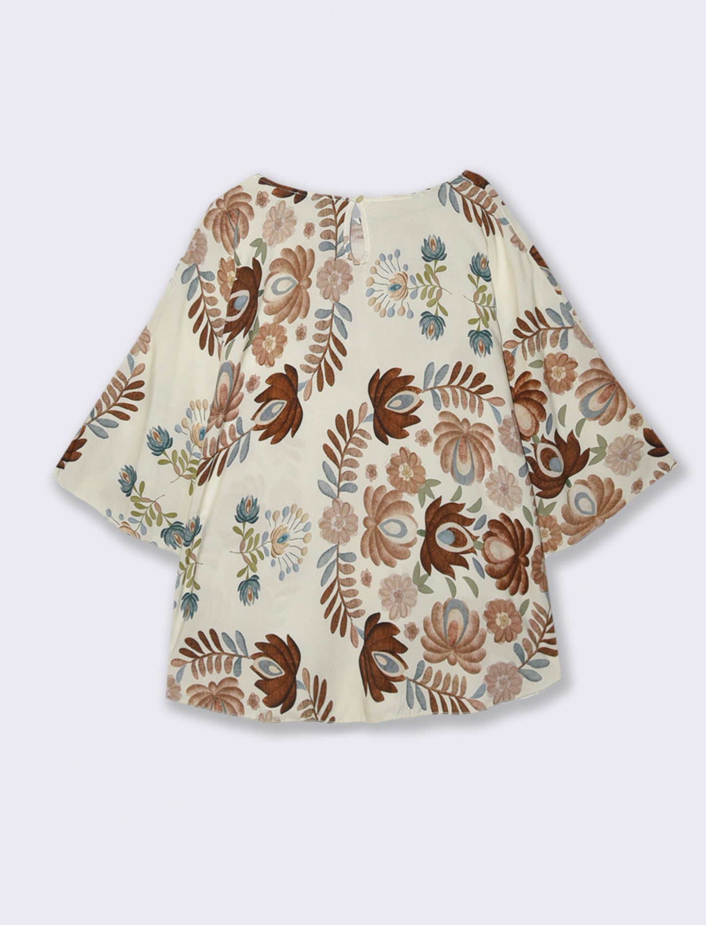 Tshirt in viscosa stampato - Marrone tabacco