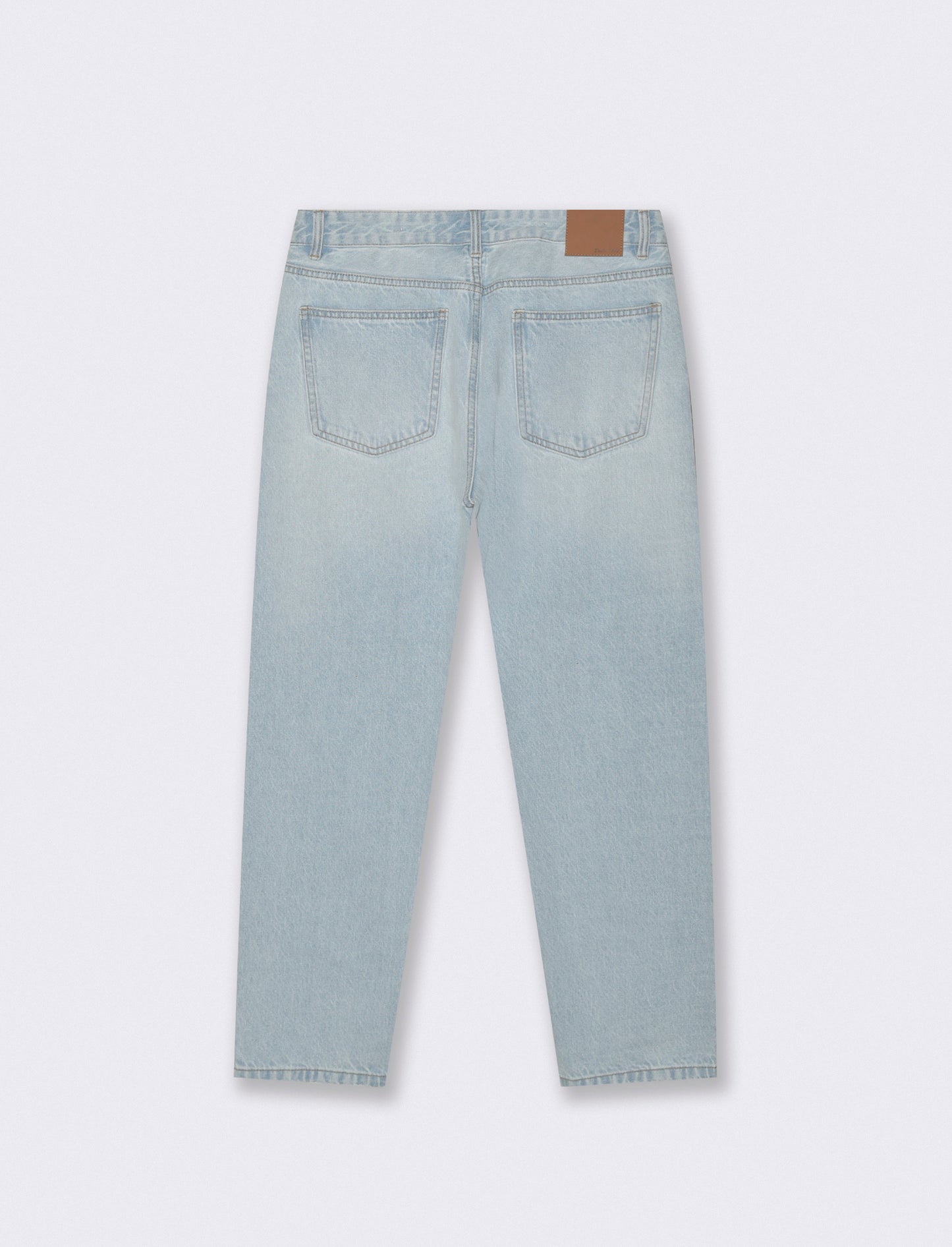 Light Blue Distressed Straight Fit Jeans - Blue
